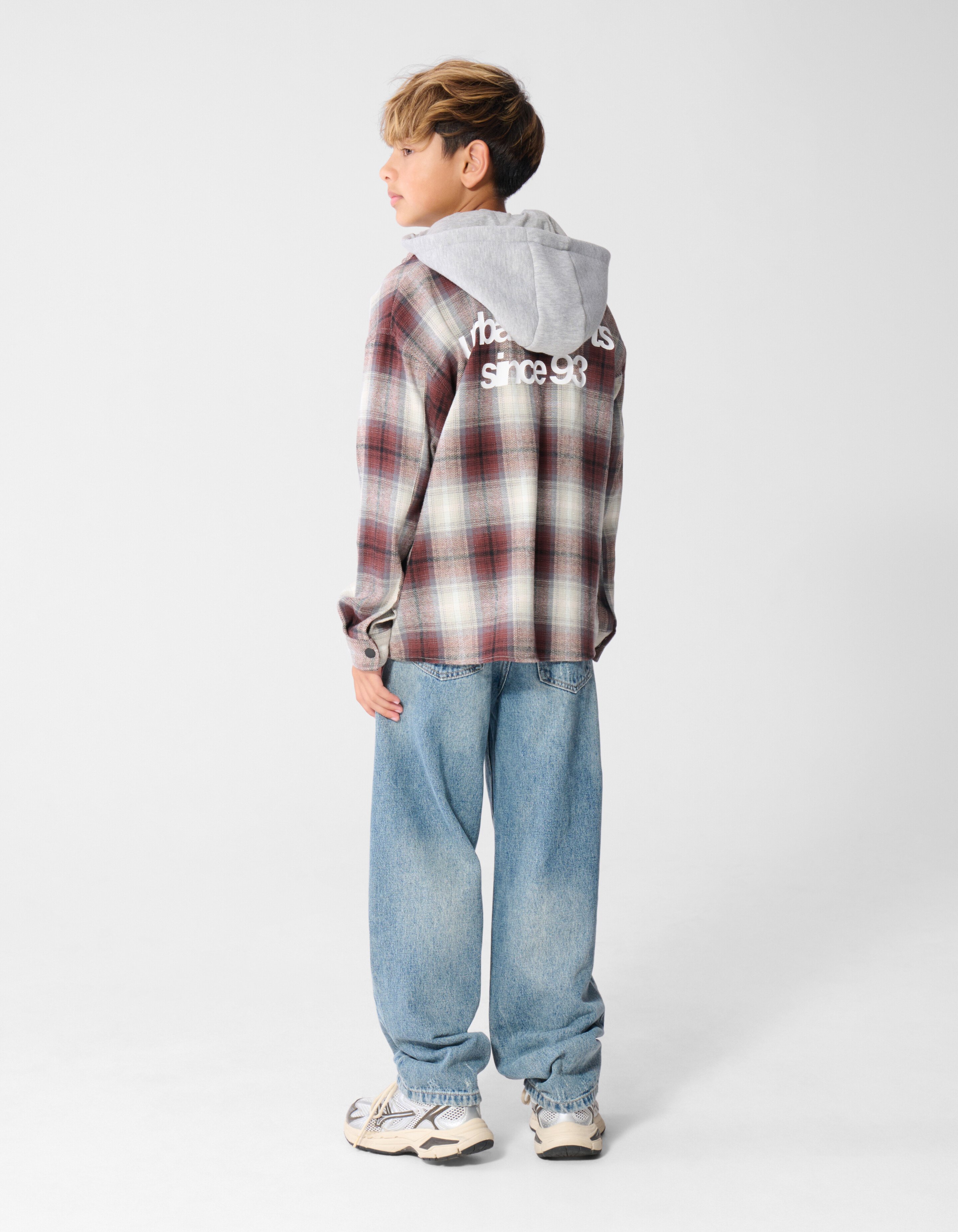 Relaxed Hooded Kariertes Hemd braun SHOEBY BOYS