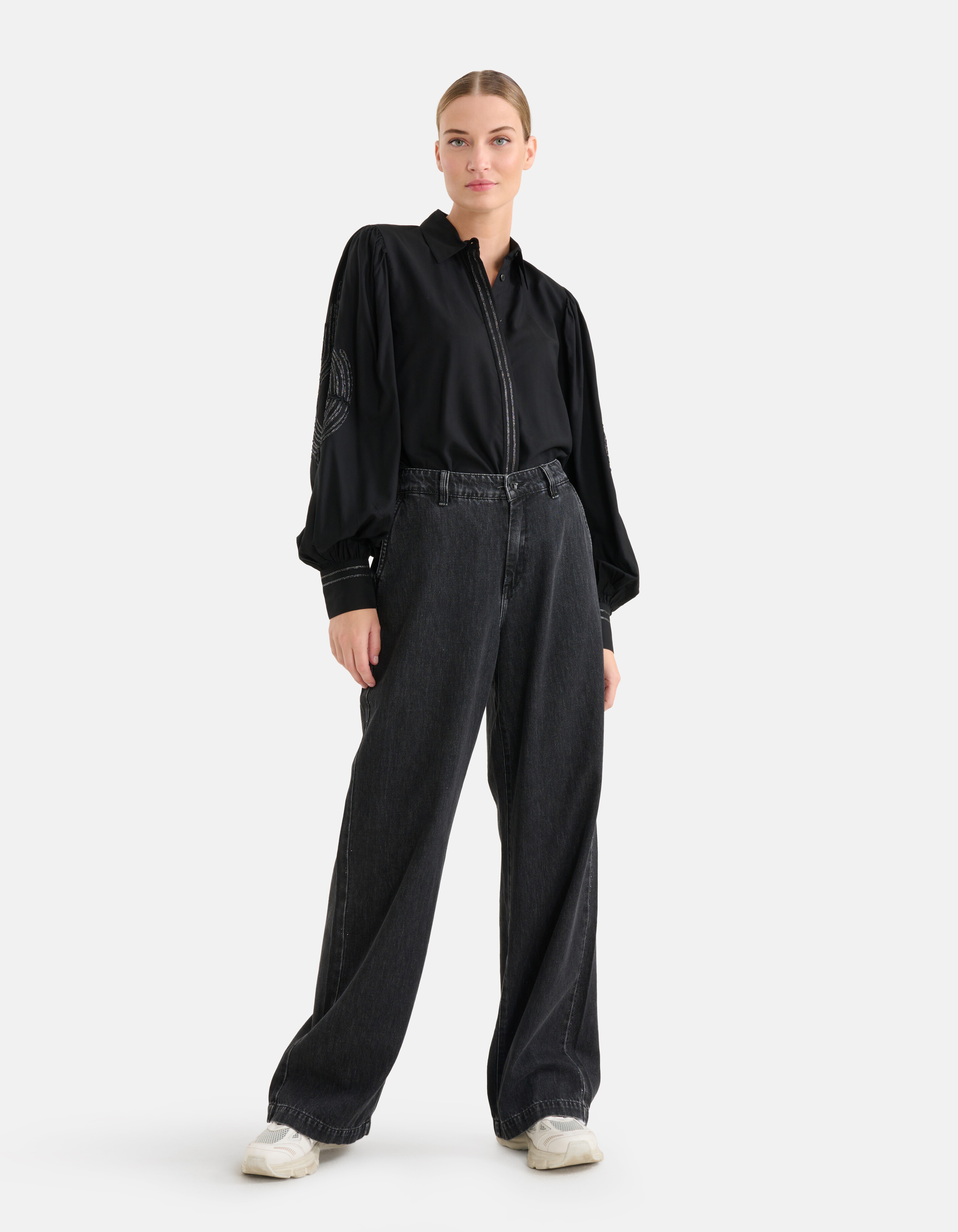 Lurex-Band-Bluse Schwarz SHOEBY WOMEN