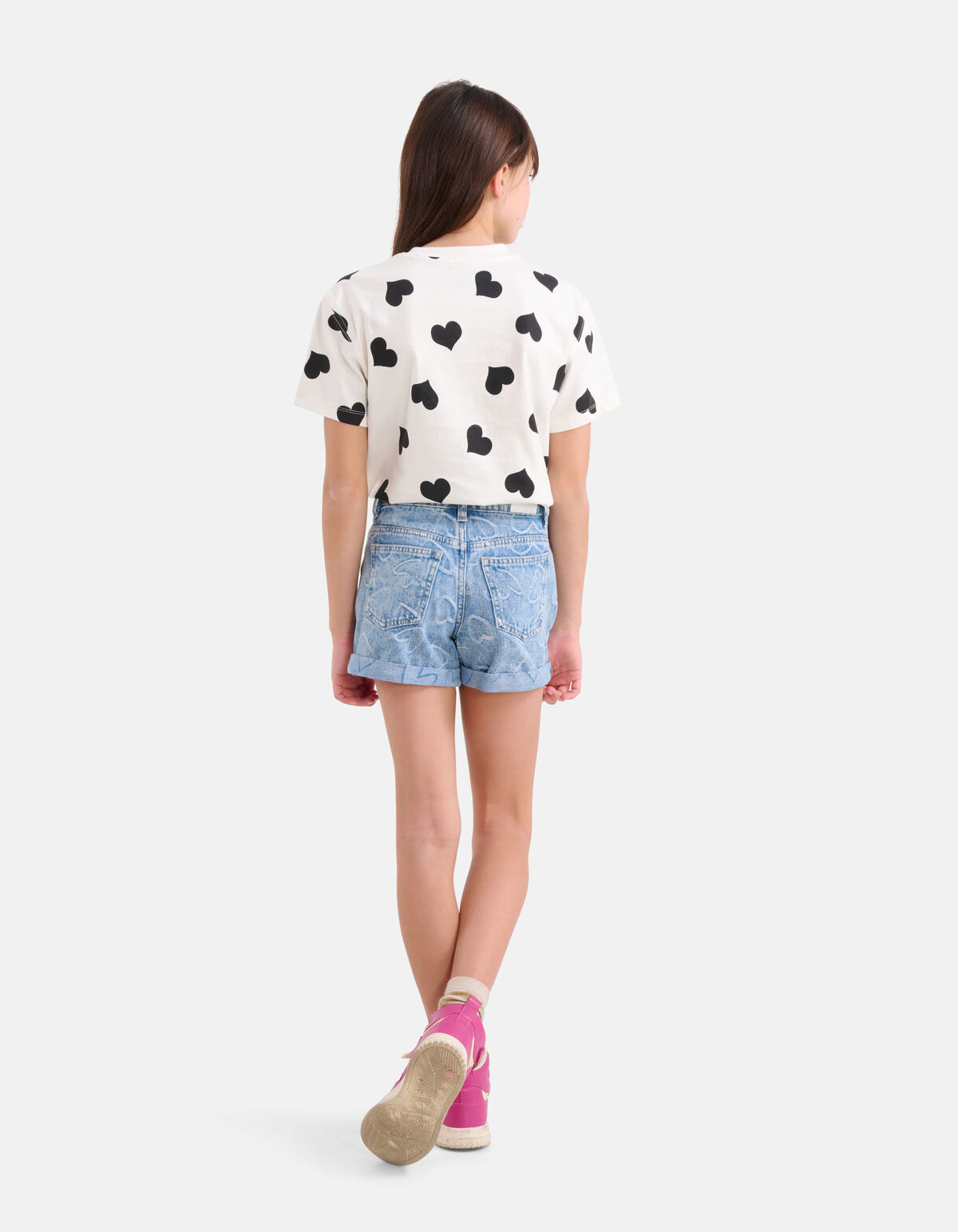 Heart Denim Short Mediumstone SHOEBY GIRLS