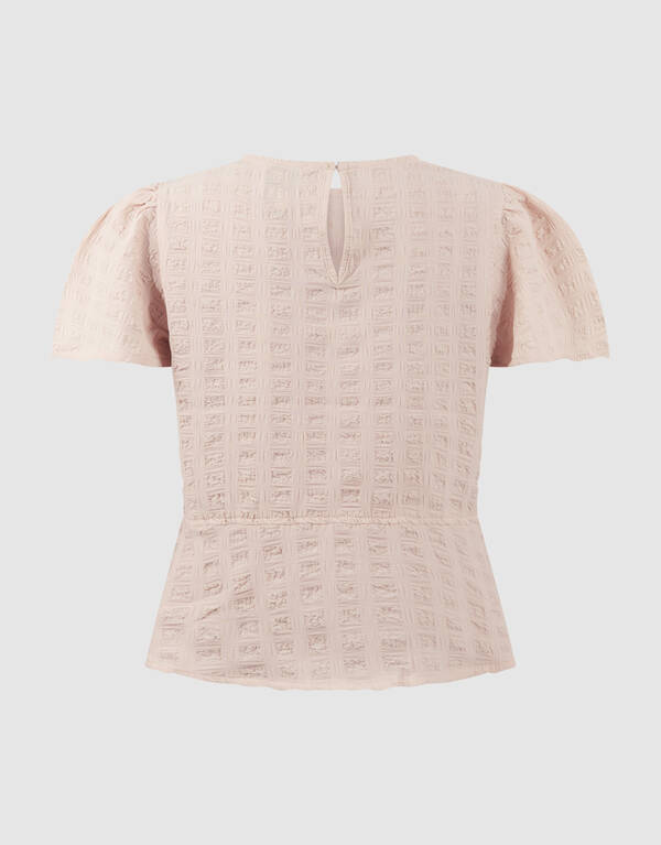 Ger&uuml;schtes Peplum-Top in Sand SHOEBY GIRLS