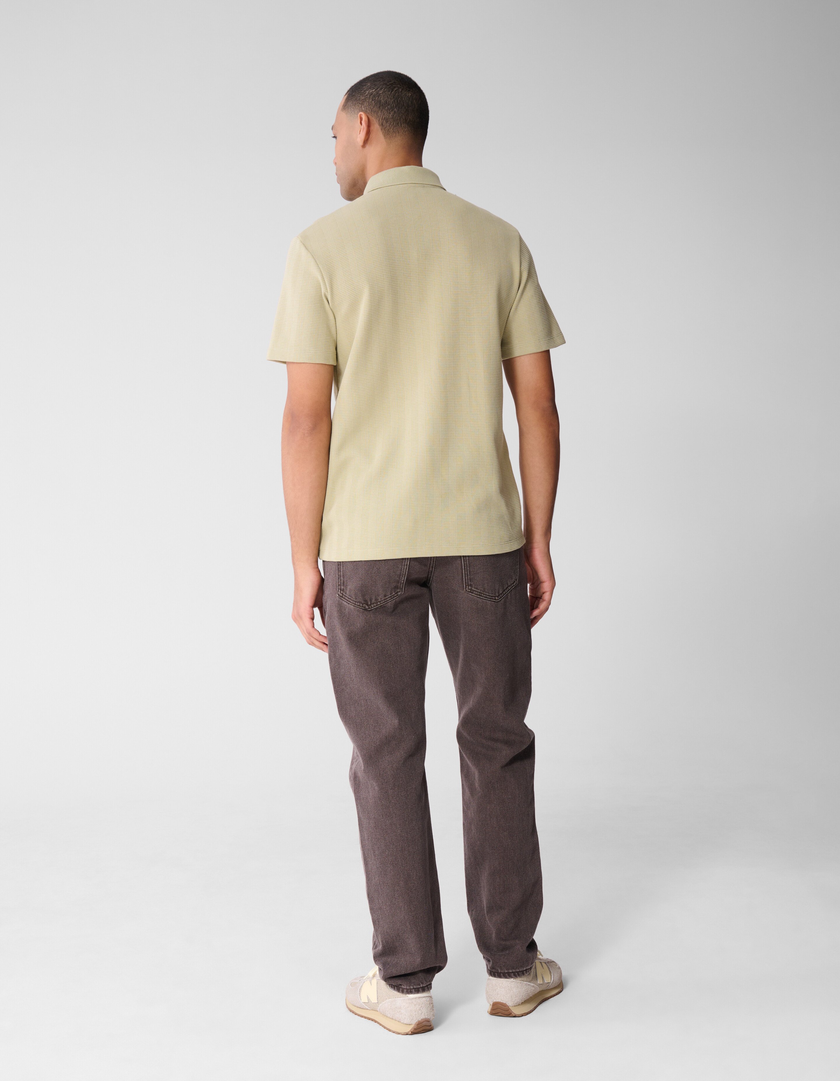 Waffel-Streifen Polo Hellgr&uuml;n SHOEBY MEN