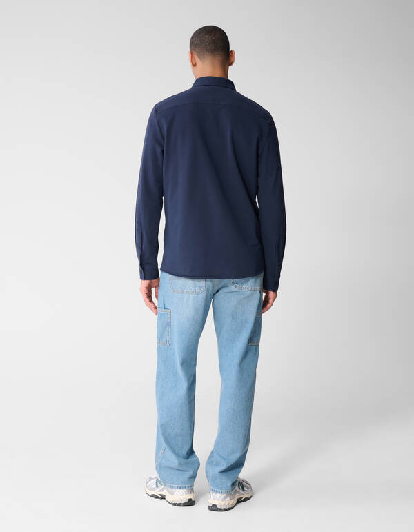 Jersey Langarmshirt Dunkelblau SHOEBY MEN