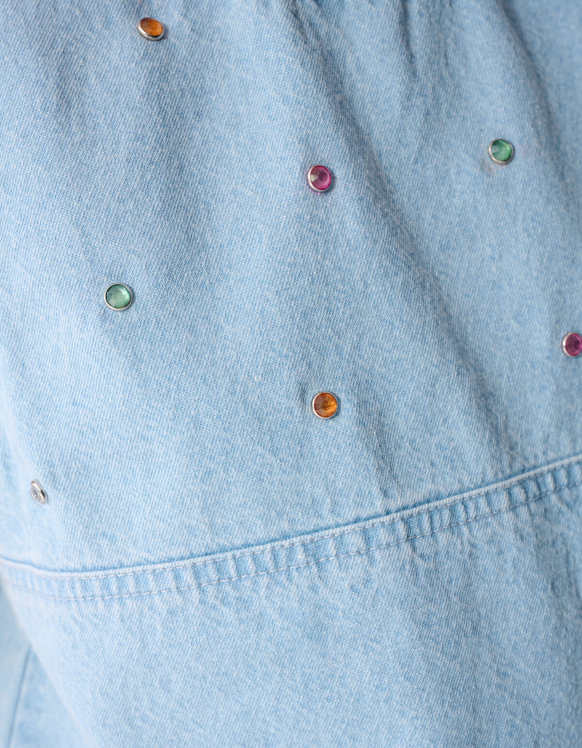 Strass Denim Top Hellblau SHOEBY GIRLS