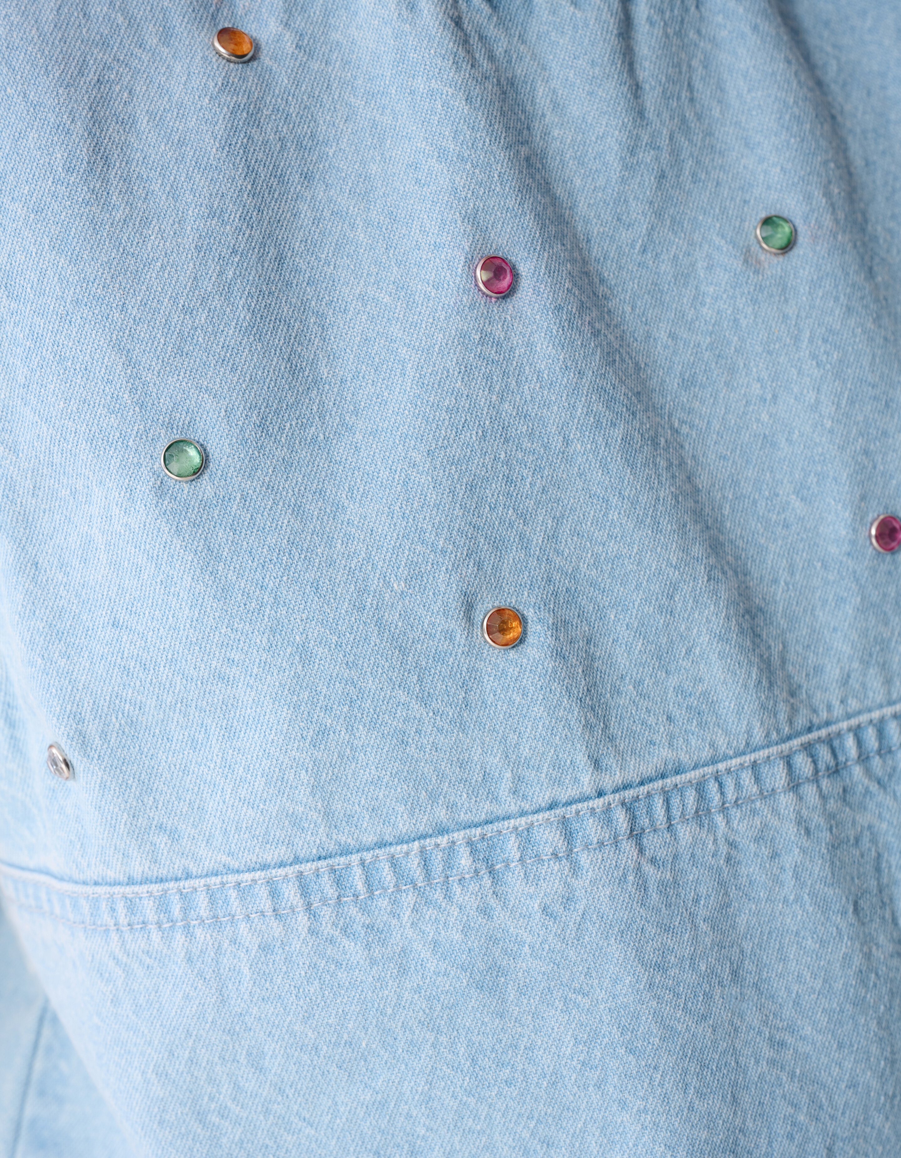 Strass Denim Top Hellblau SHOEBY GIRLS