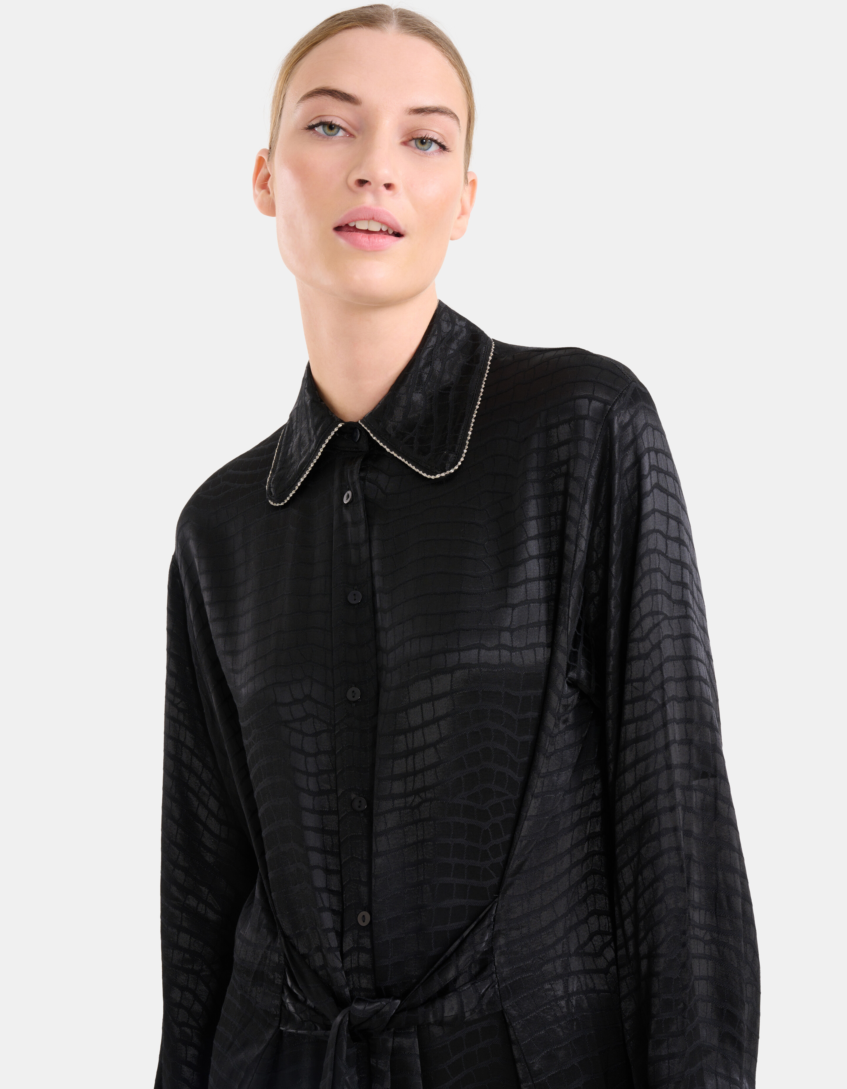Jacquard Print Kleid Schwarz SHOEBY WOMEN
