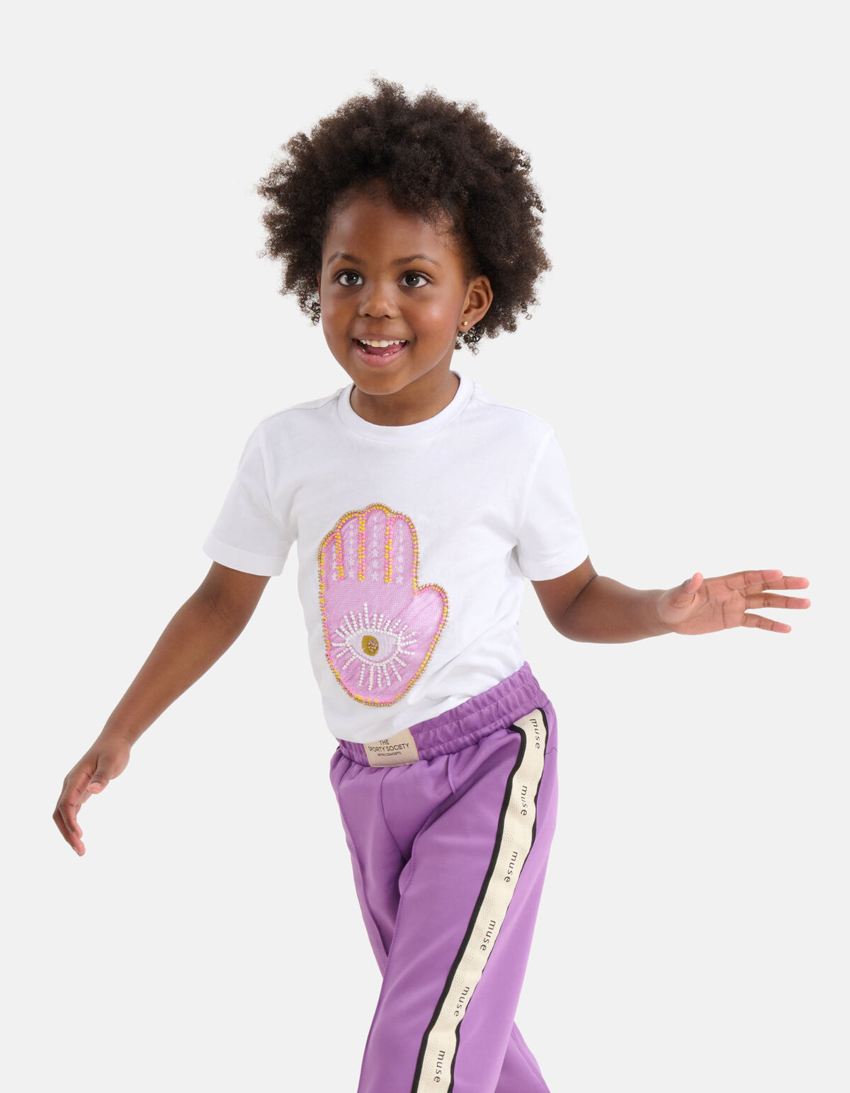 Embroidery T-shirt Wit SHOEBY GIRLS