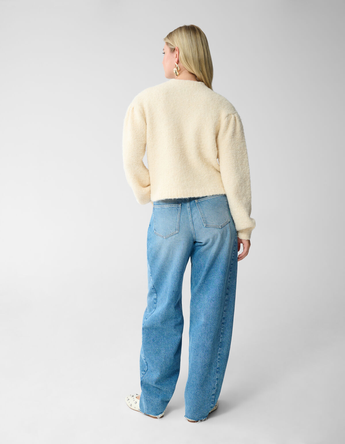 Teddy Knit Cardigan Off-White SHOEBY WOMEN