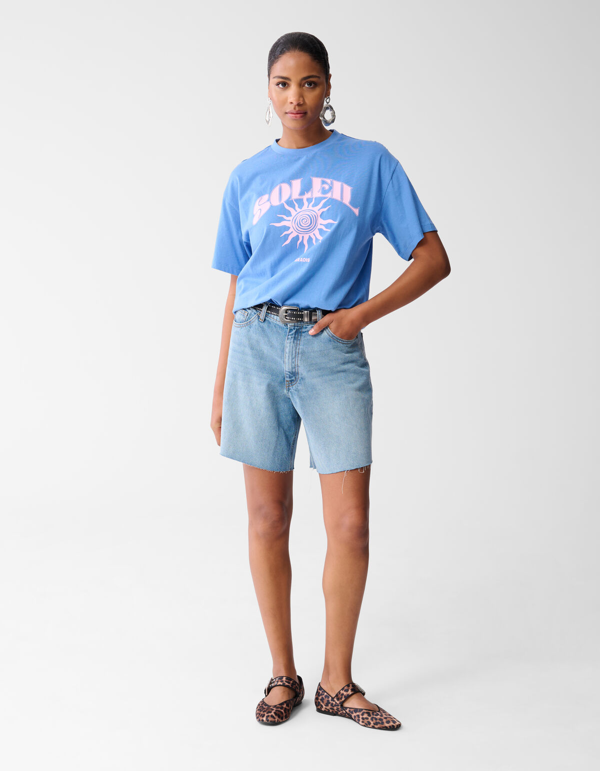 Soleil Kunstwerk T-shirt Blau SHOEBY WOMEN