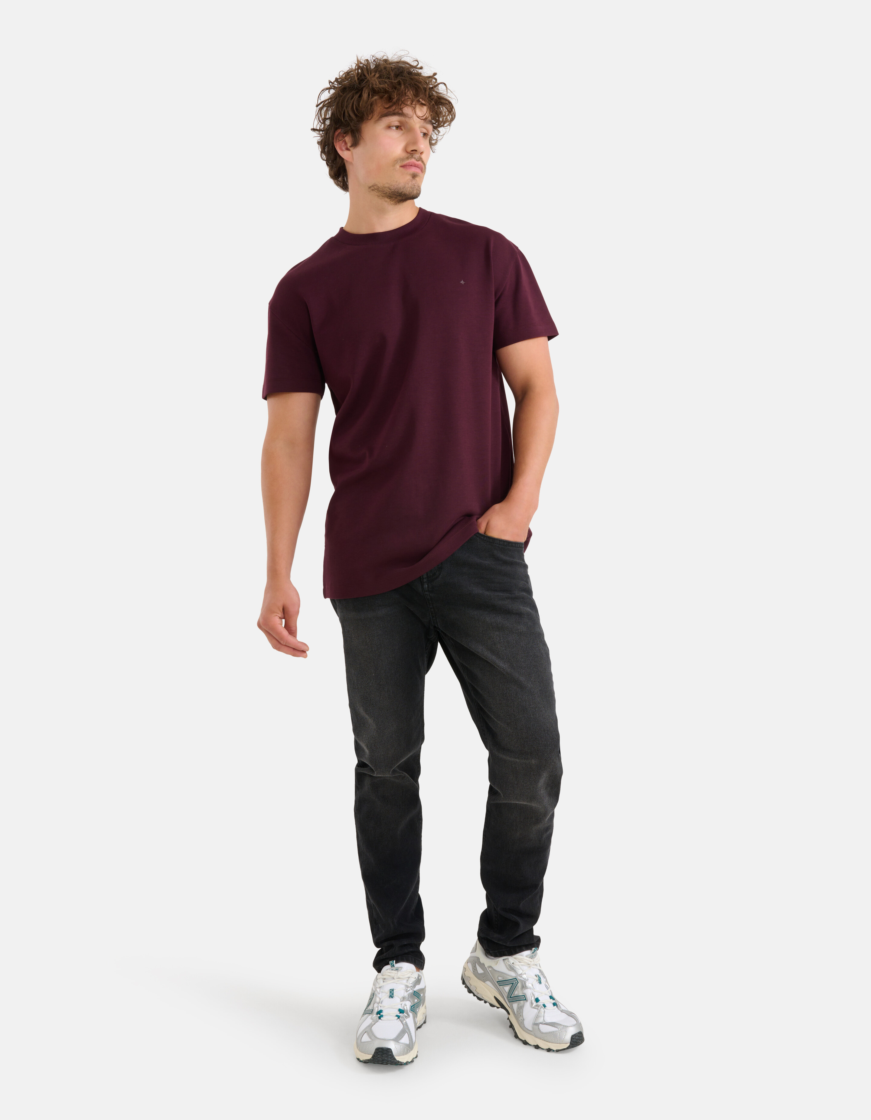 Washed Tapered Jeans Zwart L32 SHOEBY MEN