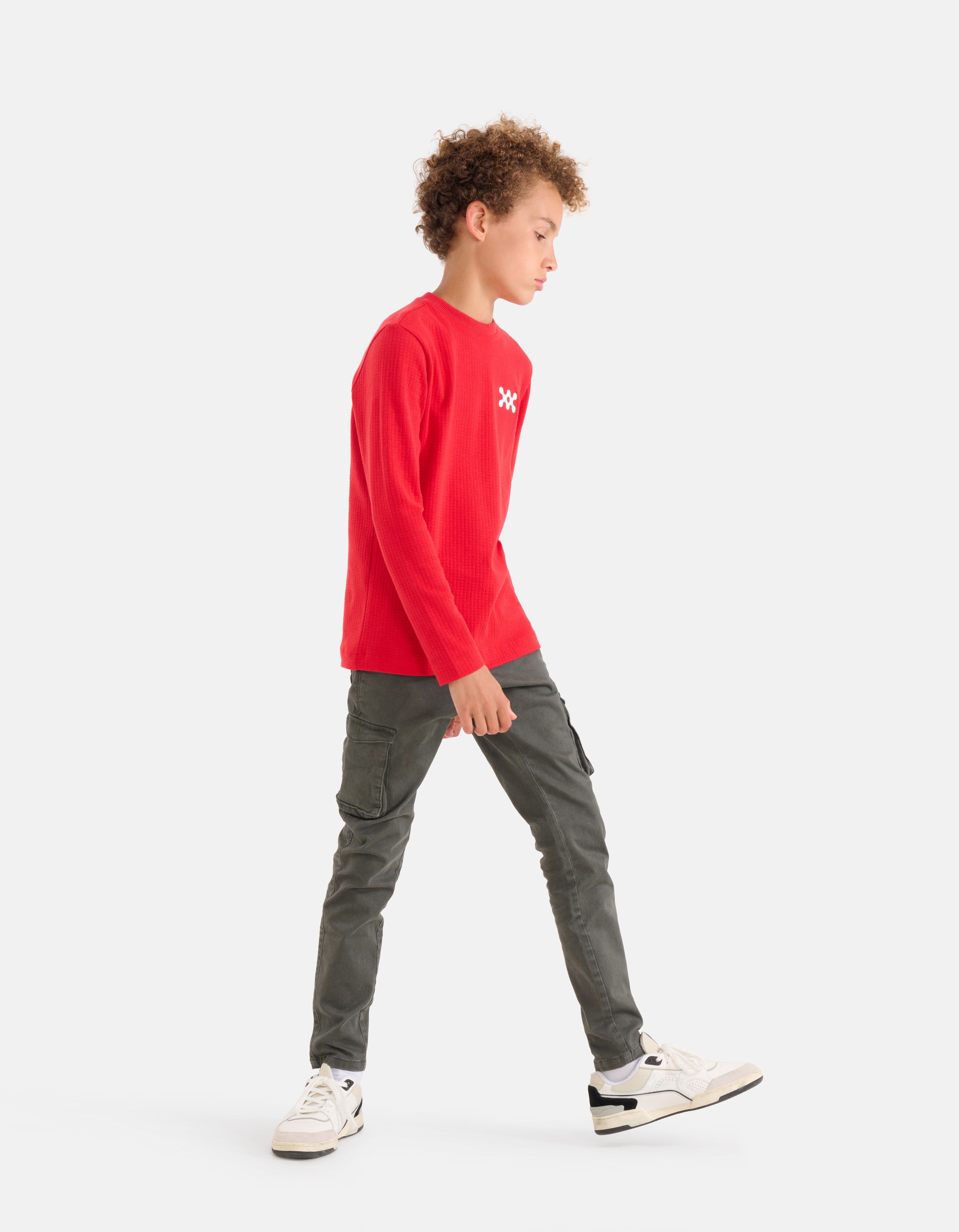 Struktur-Langarmhemd Rot SHOEBY BOYS