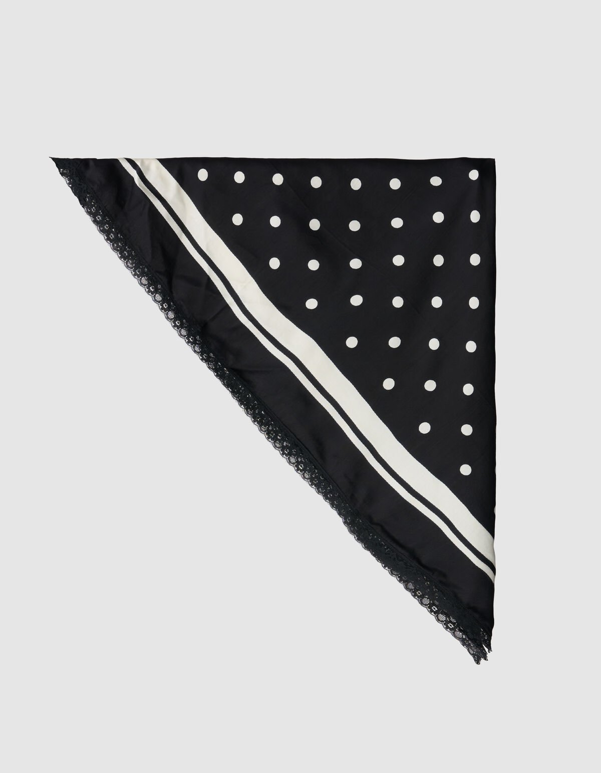 Kanten Polkadot Schal Schwarz/Wei&szlig; SHOEBY ACCESSOIRES