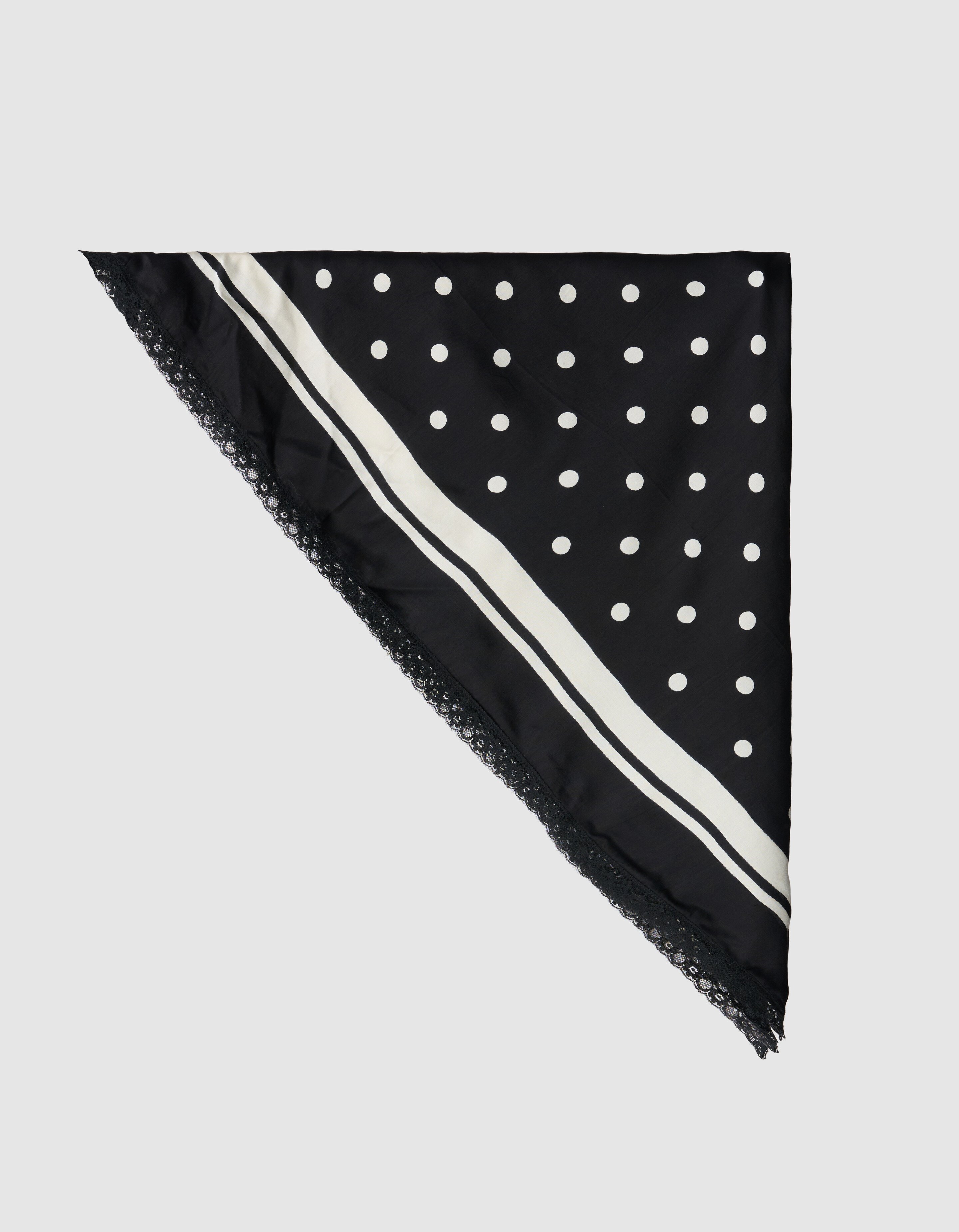 Kanten Polkadot Schal Schwarz/Wei&szlig; SHOEBY ACCESSOIRES