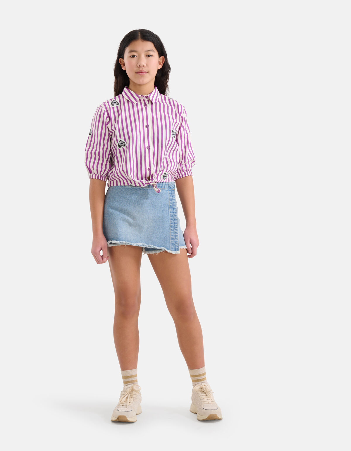 Pinstripe Sequin Blouse Roze SHOEBY GIRLS