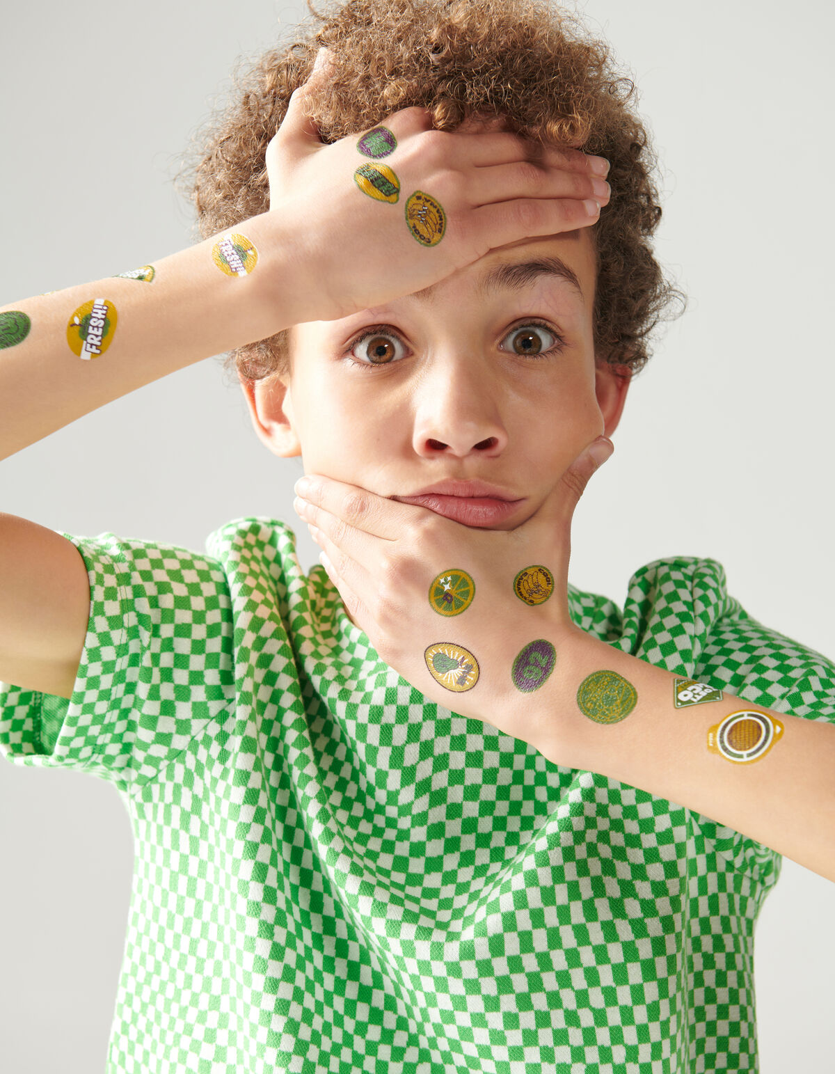 Heavy Block Textur T-Shirt Grün SHOEBY BOYS