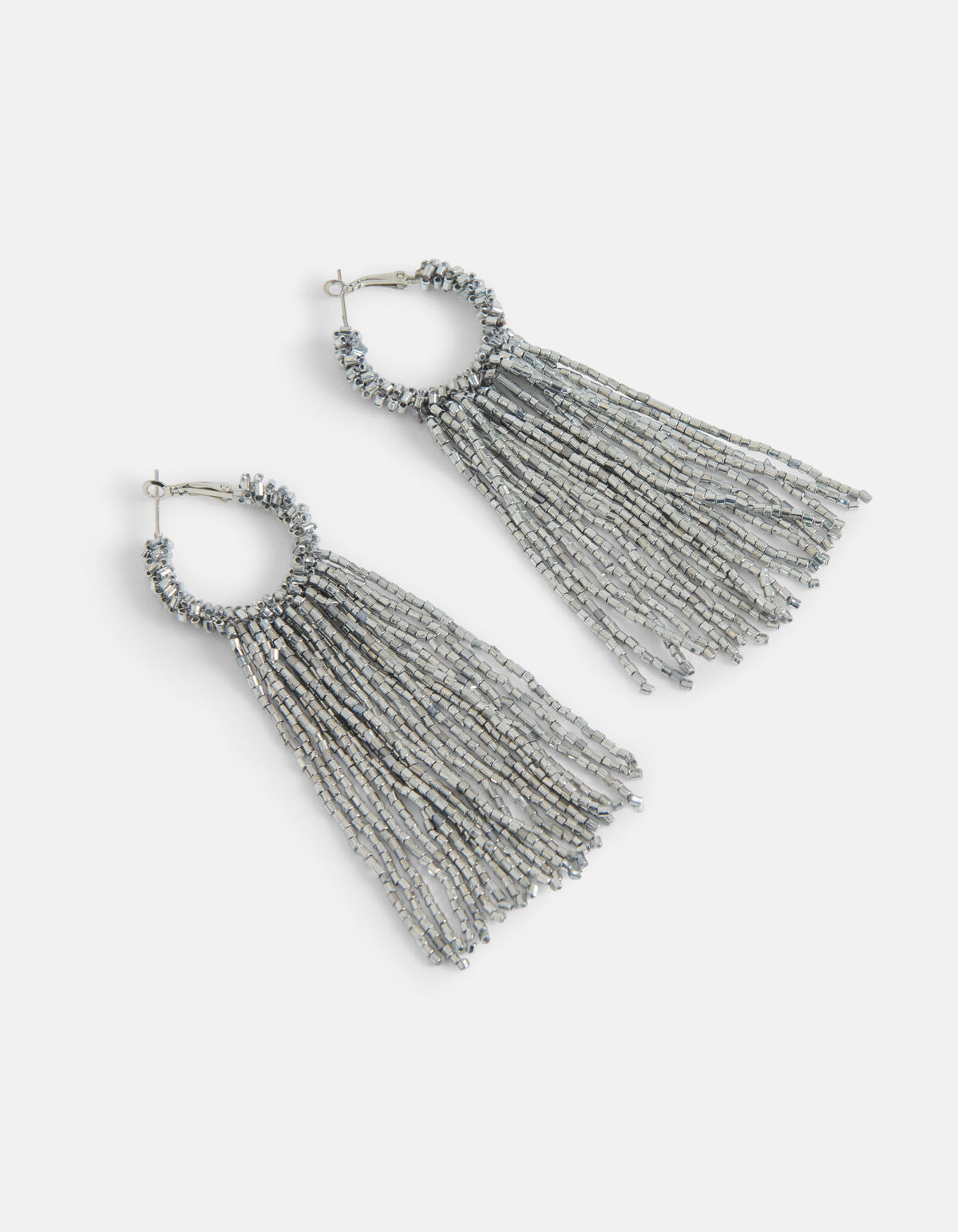 Drapierte Perlenreifen-Ohrringe Silber SHOEBY ACCESSOIRES
