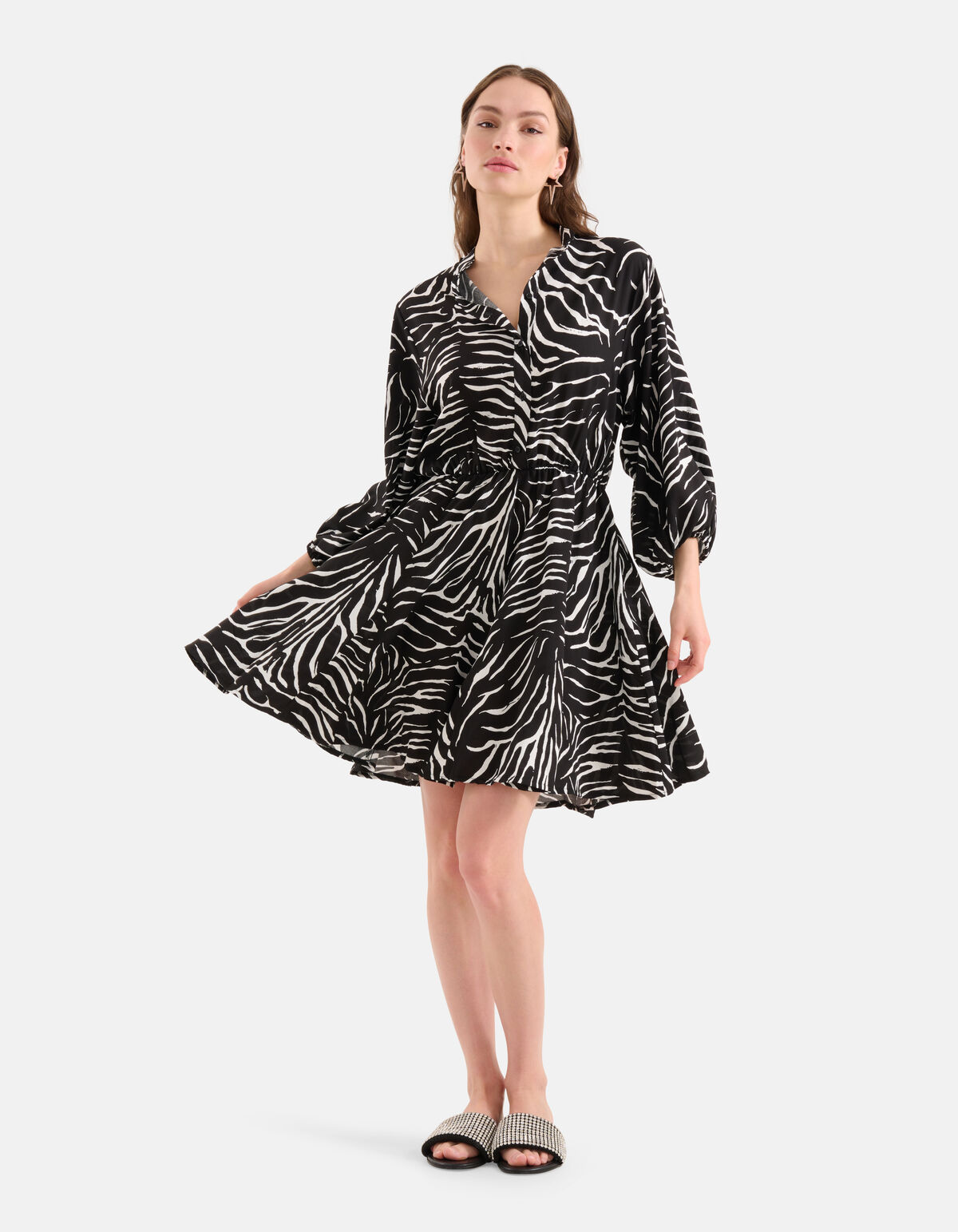 Zebra Print Kleid Schwarz/Weiß SHOEBY WOMEN