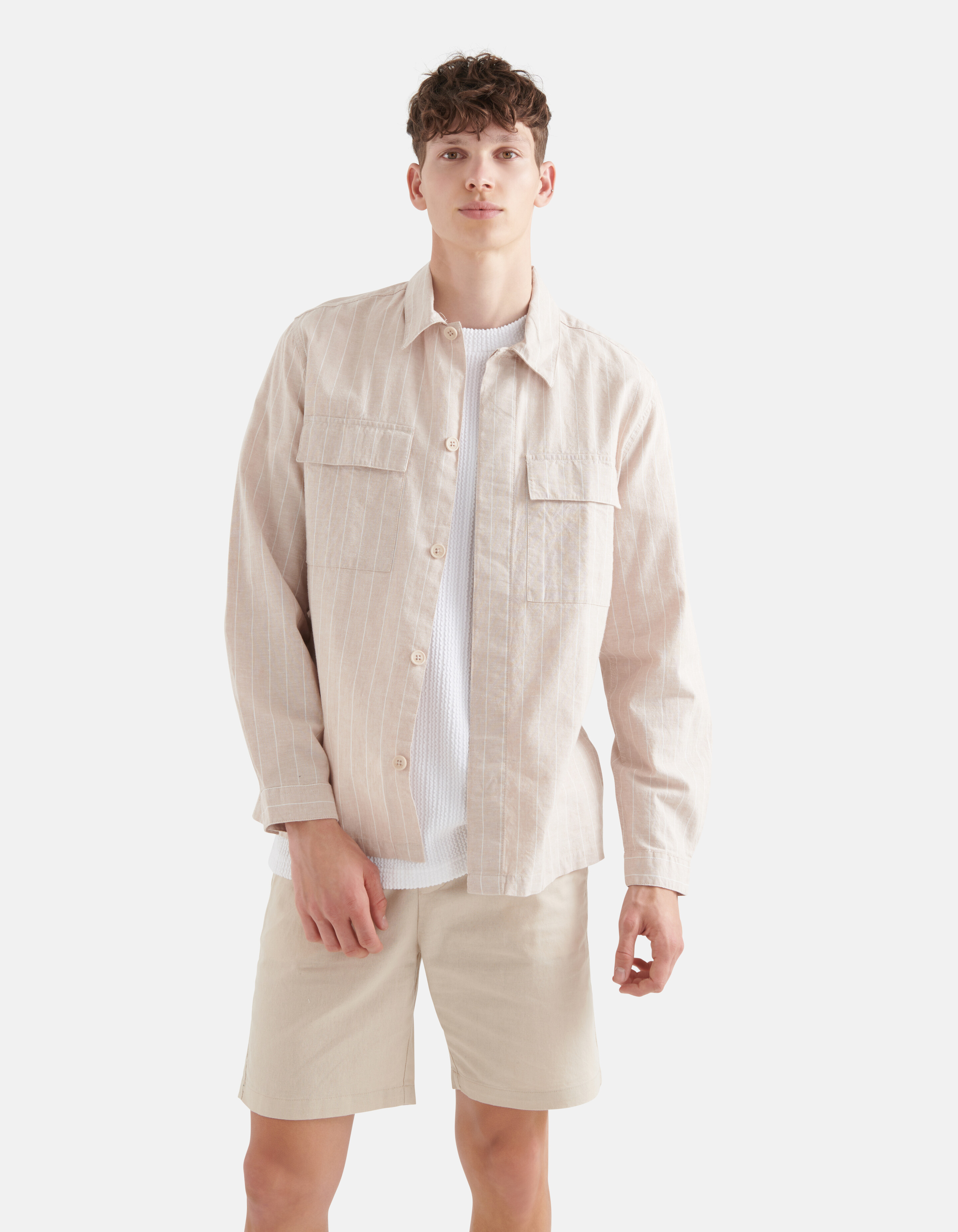 Leinen-Overshirt Beige SHOEBY MEN
