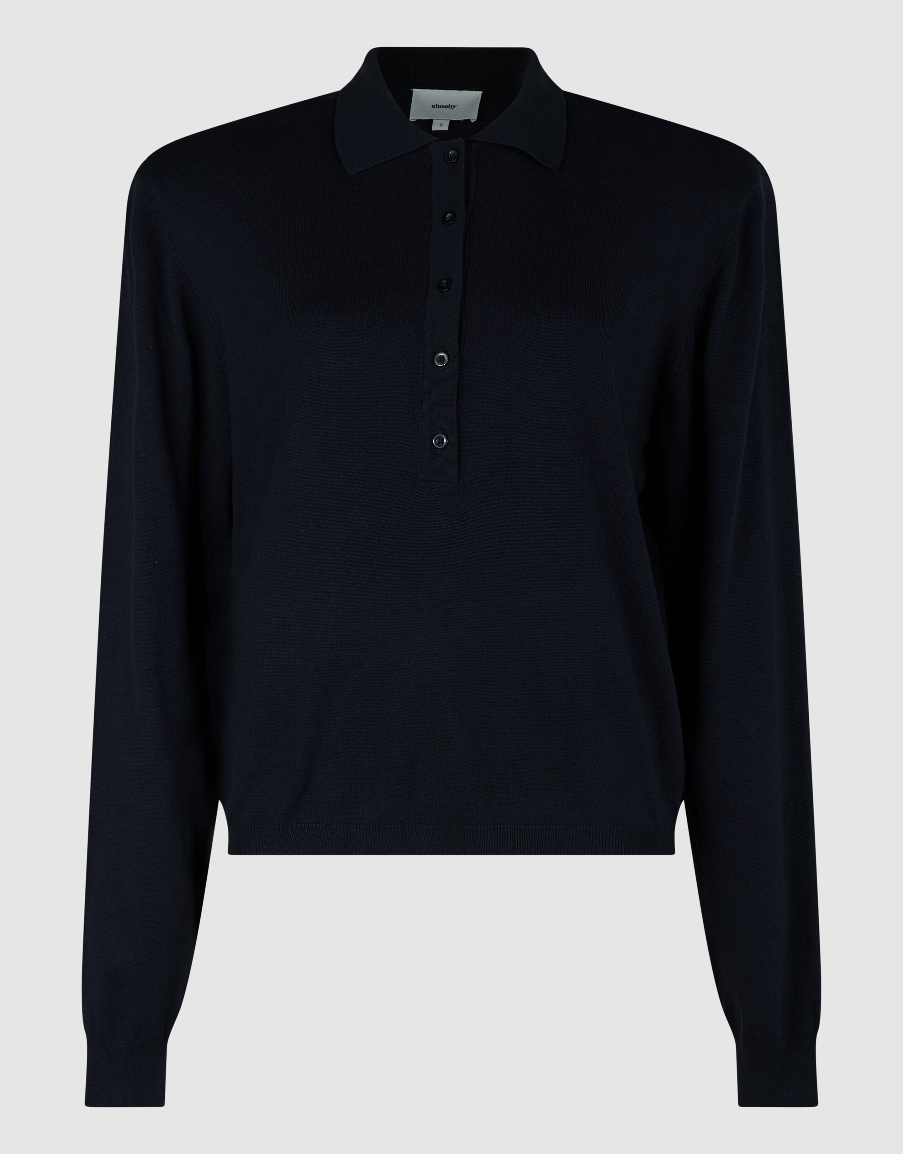 Gebreide Longsleeve Polo Donkerblauw SHOEBY WOMEN