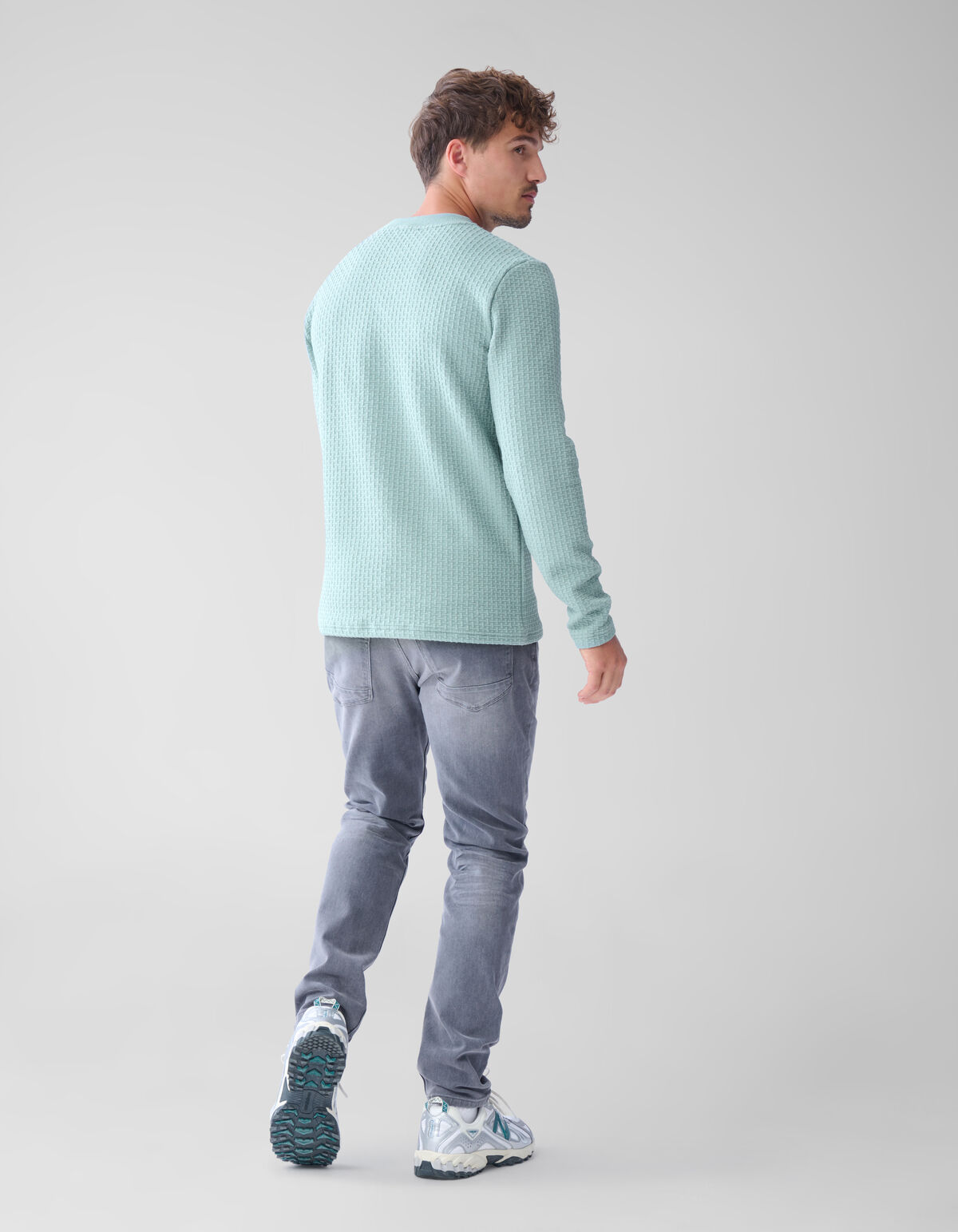 Struktur-Taschen-Pullover Blau SHOEBY MEN