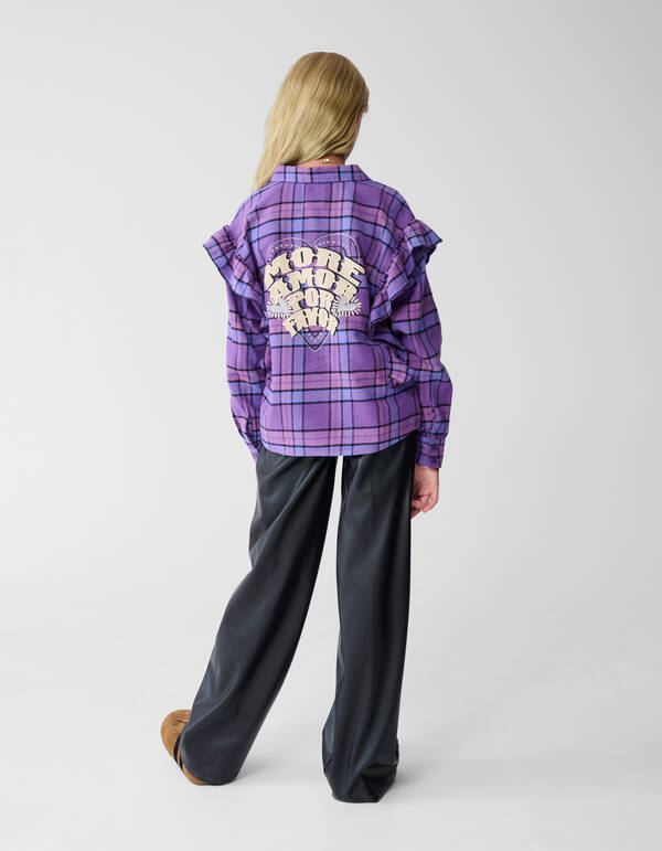 Rüschenbluse mit Karomuster lila SHOEBY GIRLS