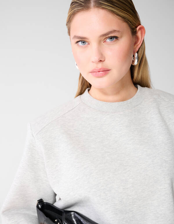 &Uuml;bergro&szlig;es Sweatshirt T-Shirt Hellgrau SHOEBY WOMEN