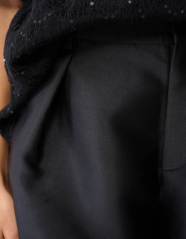 Satin Twill Shorts Black SHOEBY WOMEN