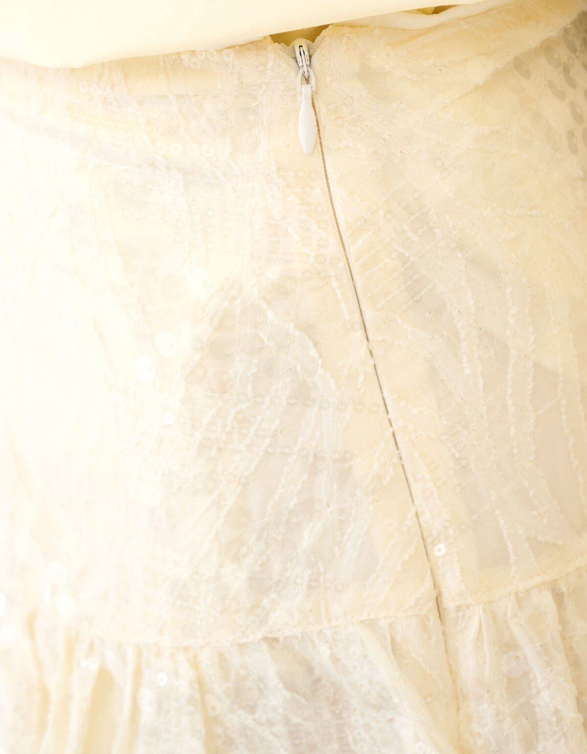 Pailletten Mini Rok Gebroken Wit SHOEBY WOMEN