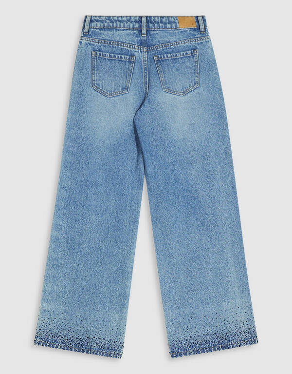 Strass Ultra Wide Leg Fit Jeans Blau SHOEBY GIRLS