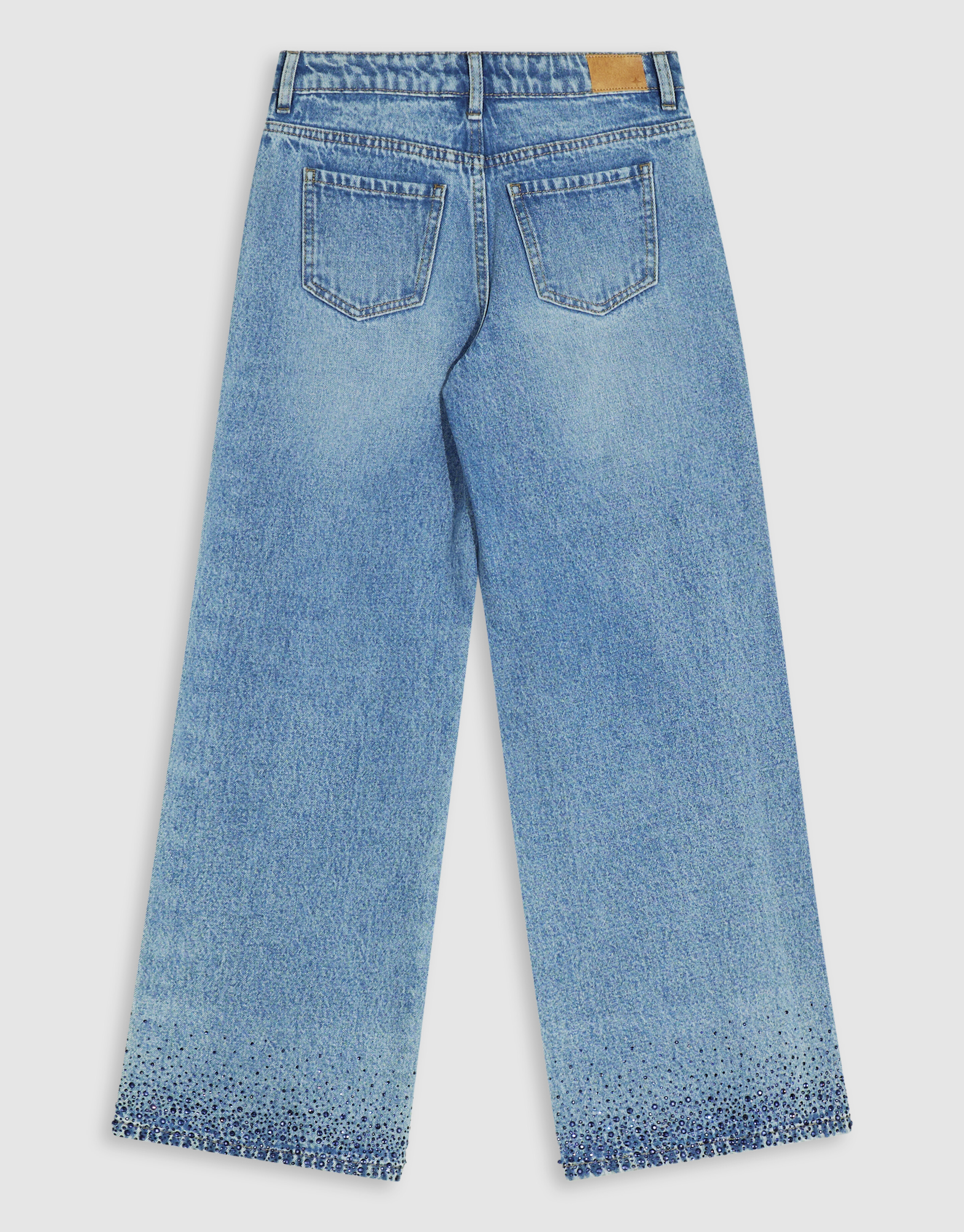 Strass Ultra Wide Leg Fit Jeans Blau SHOEBY GIRLS