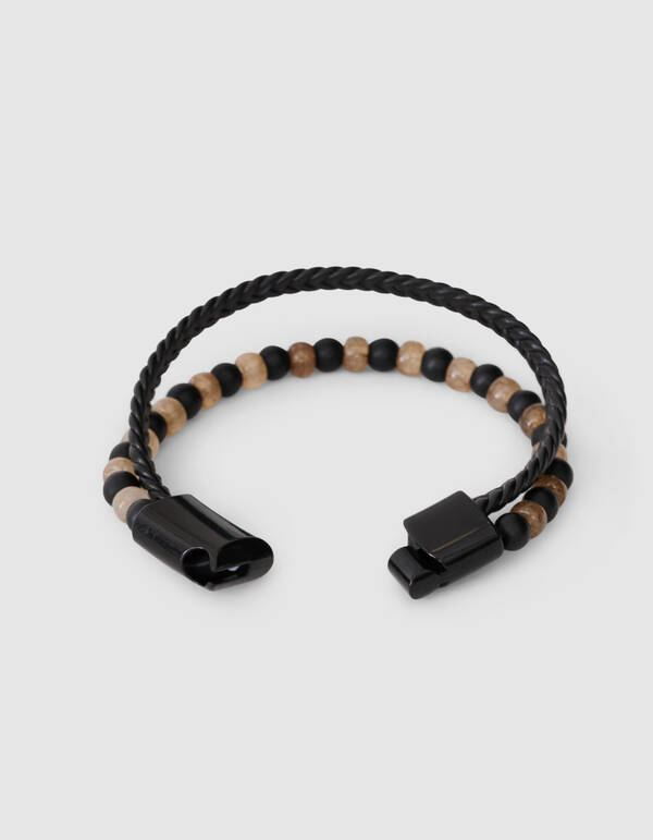 Perlenarmband Set Hellbraun SHOEBY ACCESSOIRES