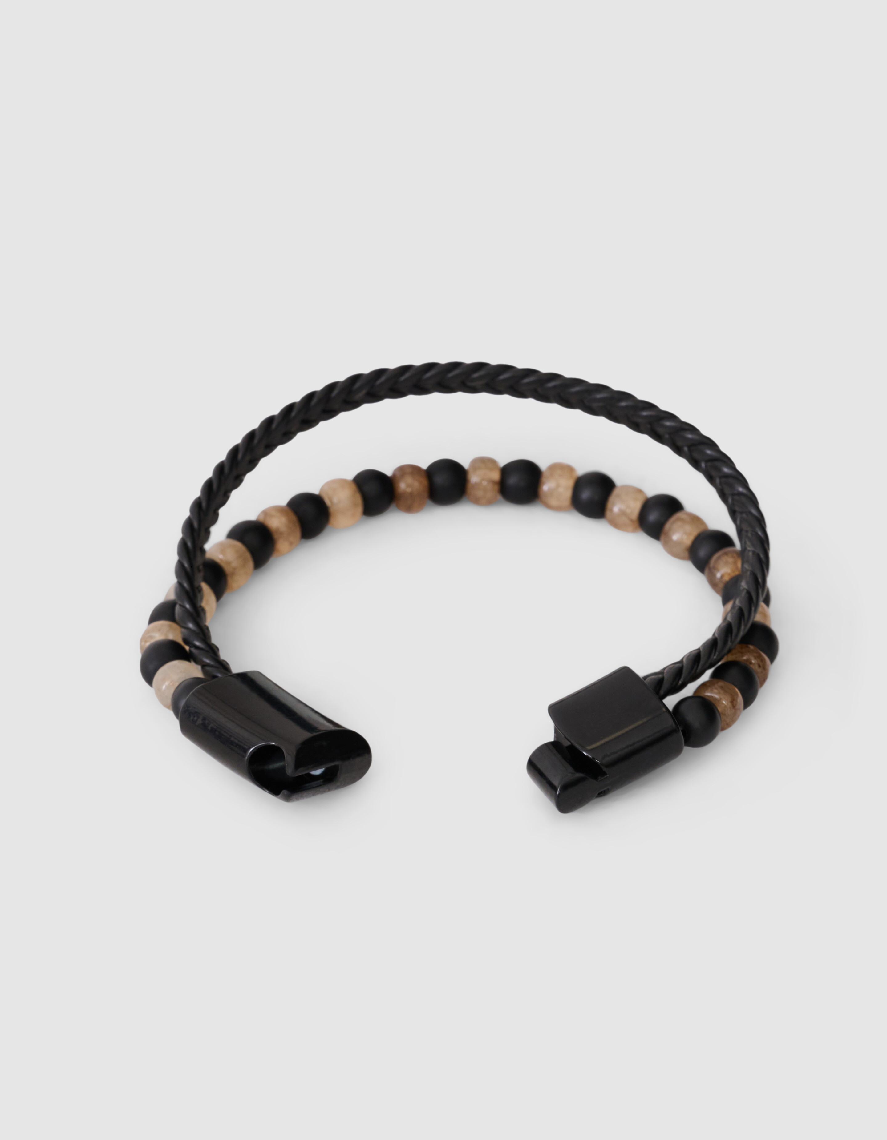 Perlenarmband Set Hellbraun SHOEBY ACCESSOIRES