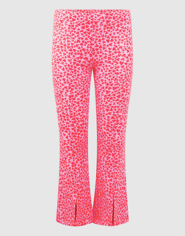 Rib Heart Flaired Legging Rosa SHOEBY GIRLS