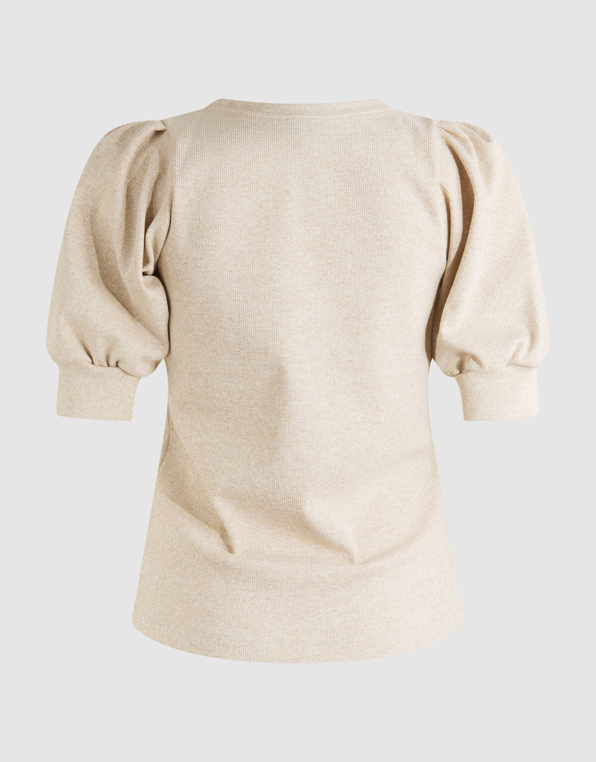 Puff-V-Ausschnitt-Top Beige SHOEBY WOMEN