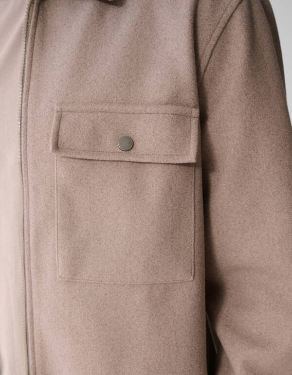 Soft Zip Overshirt Hellbraun SHOEBY MEN