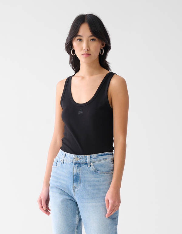 Shoeby Logo Tank Top Schwarz SHOEBY WOMEN