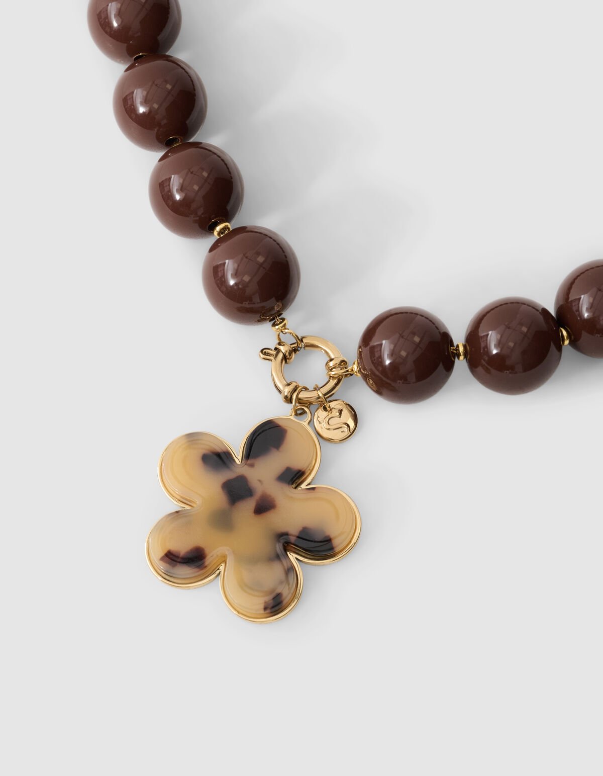 Perlenblumen-Halskette Braun SHOEBY ACCESSOIRES