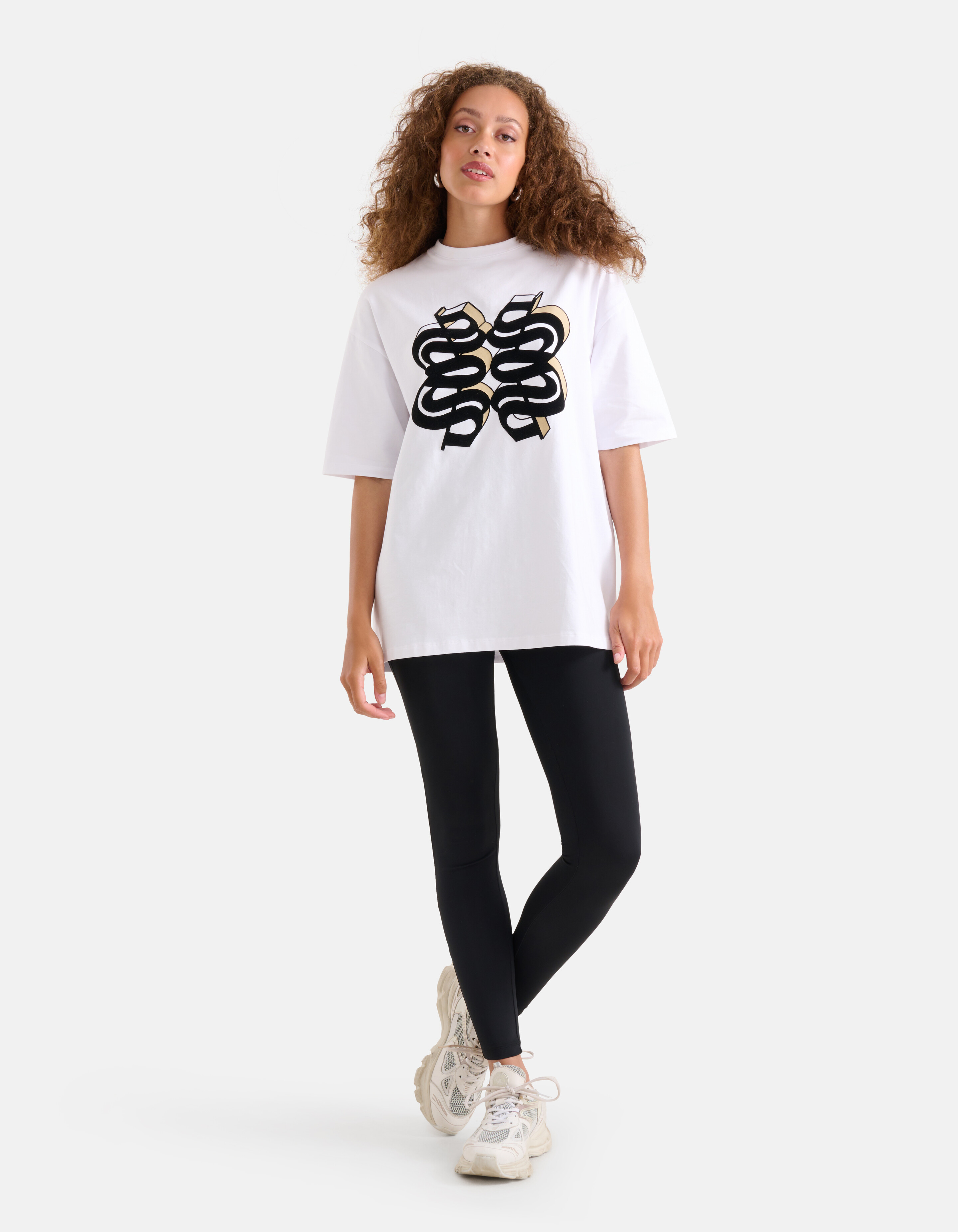 Samt Kunstwerk T-shirt Weiß SHOEBY WOMEN