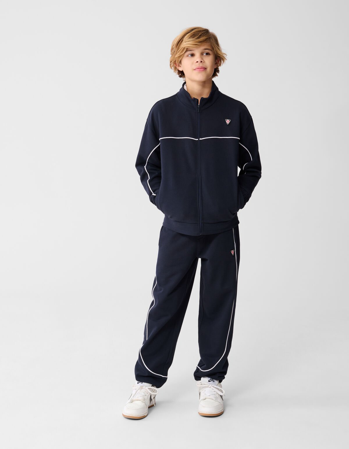 Dunkelblaue Jacke mit weichem Reißverschluss SHOEBY BOYS