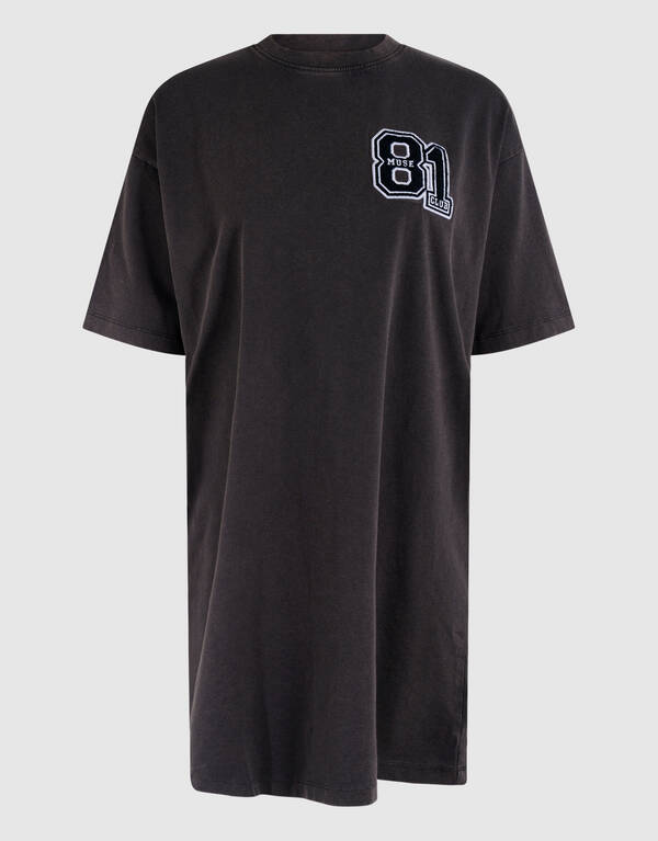 Gewaschenes T-shirt-Kleid Dunkelgrau SHOEBY WOMEN