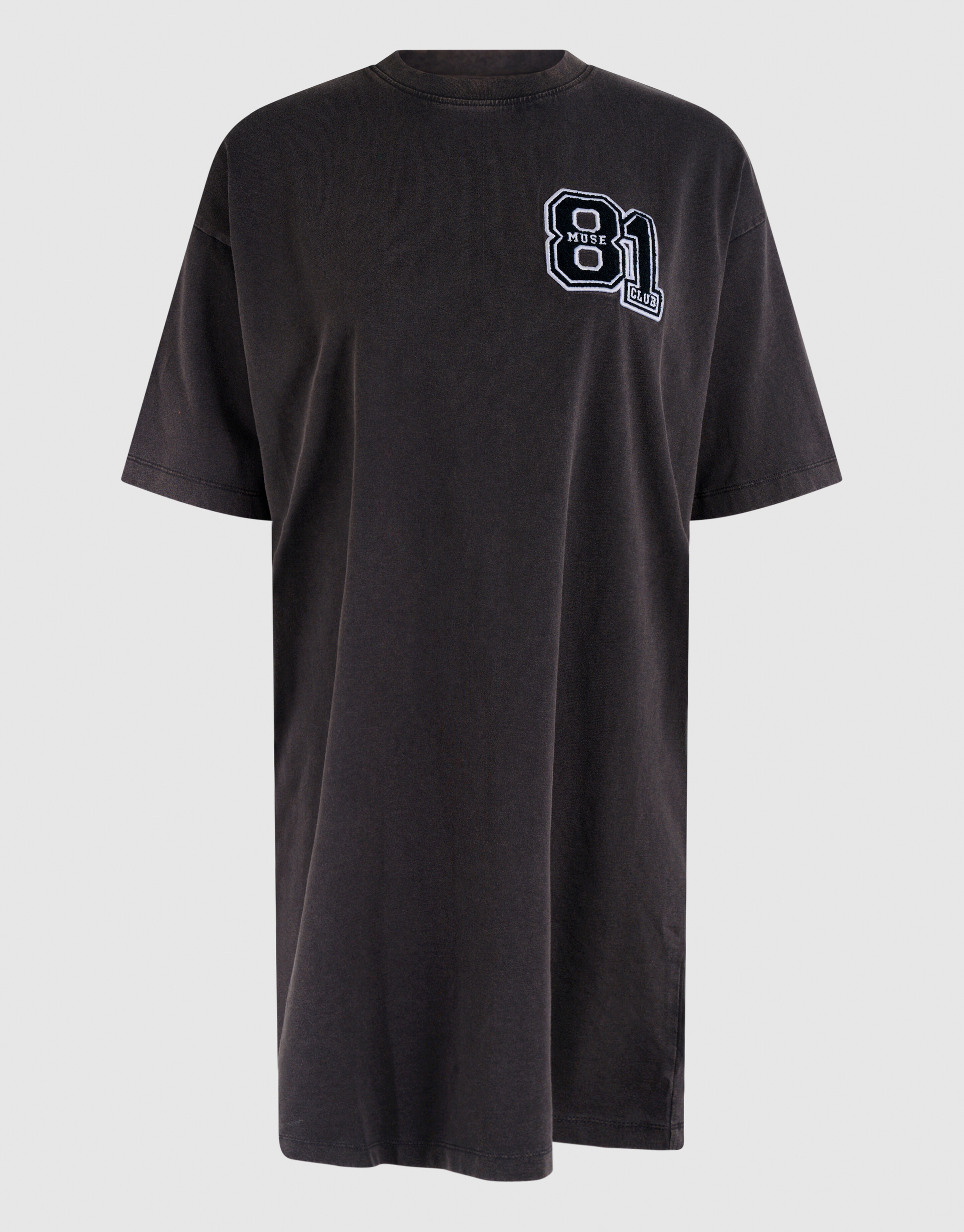 Gewaschenes T-shirt-Kleid Dunkelgrau SHOEBY WOMEN