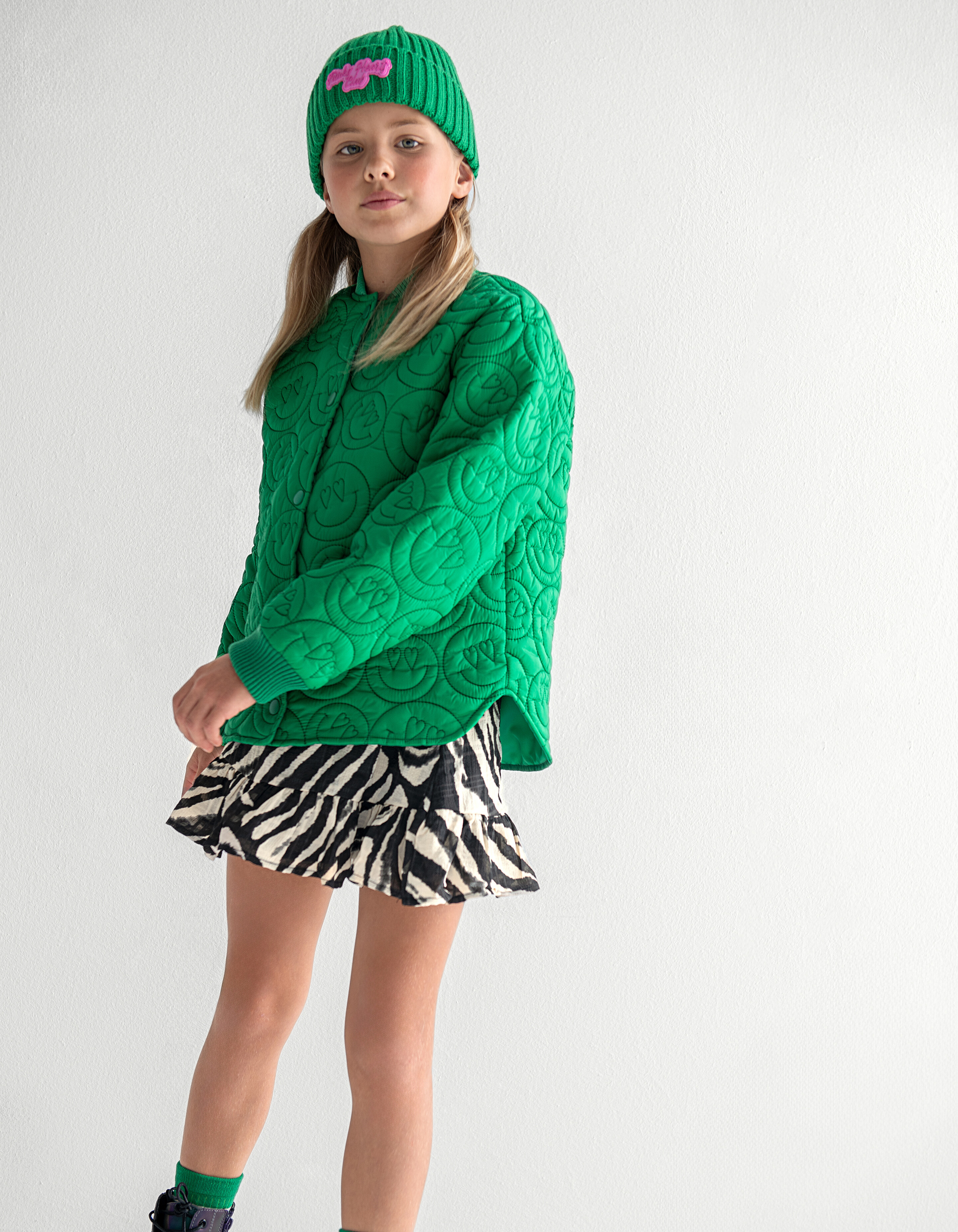 Rock mit Zebramuster Schwarz/Beige SHOEBY GIRLS