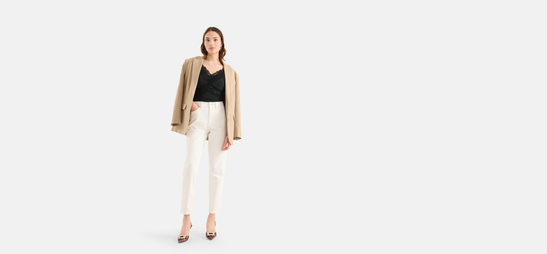 Tapered Fit Jeans Weiß L29 SHOEBY WOMEN