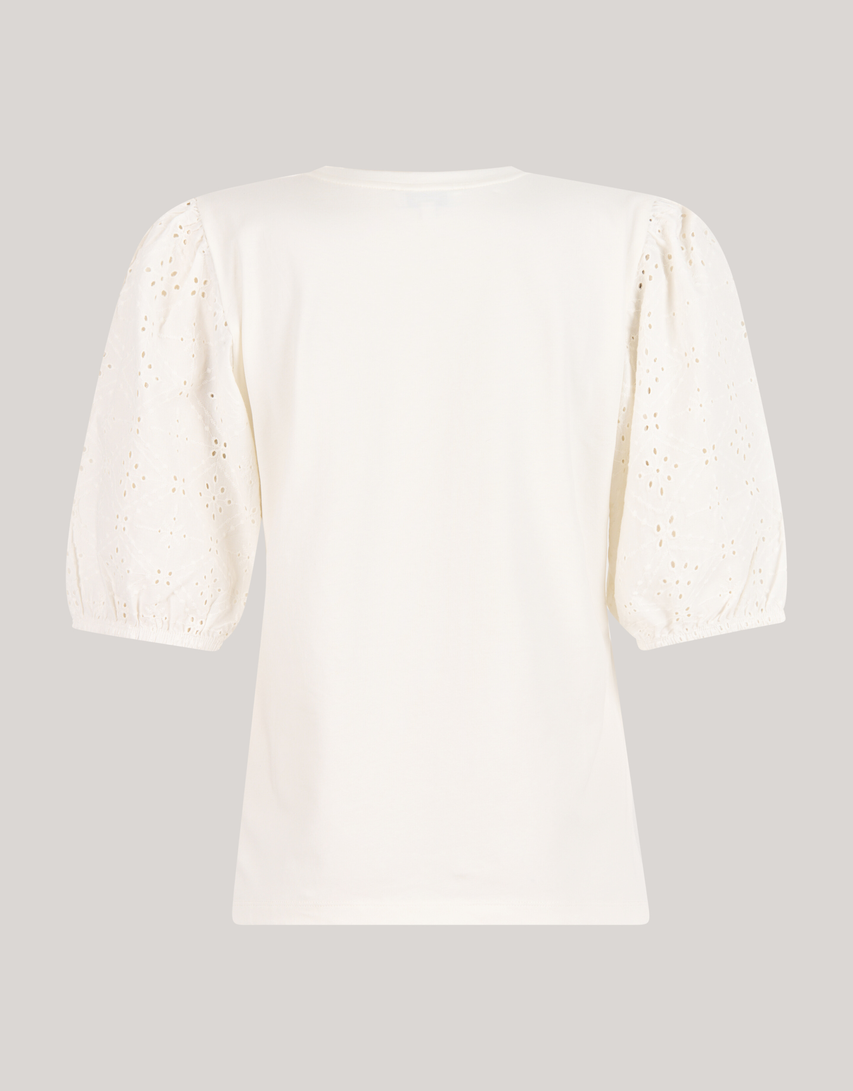 Besticktes T-Shirt mit Puffärmeln Weiß SHOEBY WOMEN