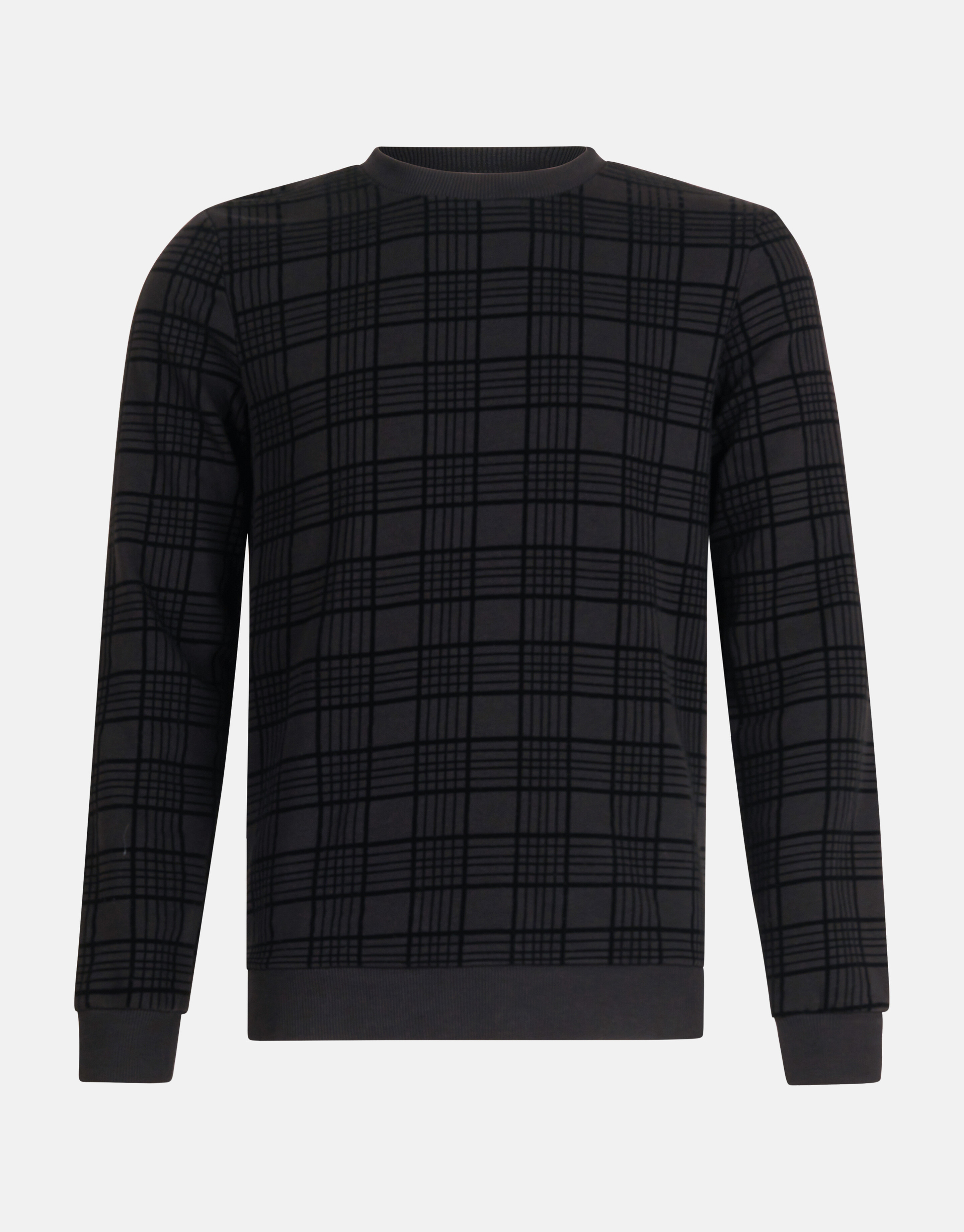 Karierter Pullover aus Samt Schwarz SHOEBY MEN