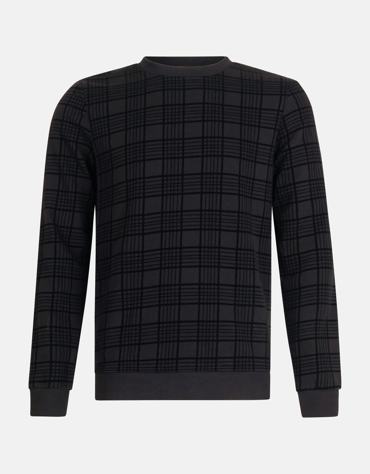 Karierter Pullover aus Samt Schwarz SHOEBY MEN