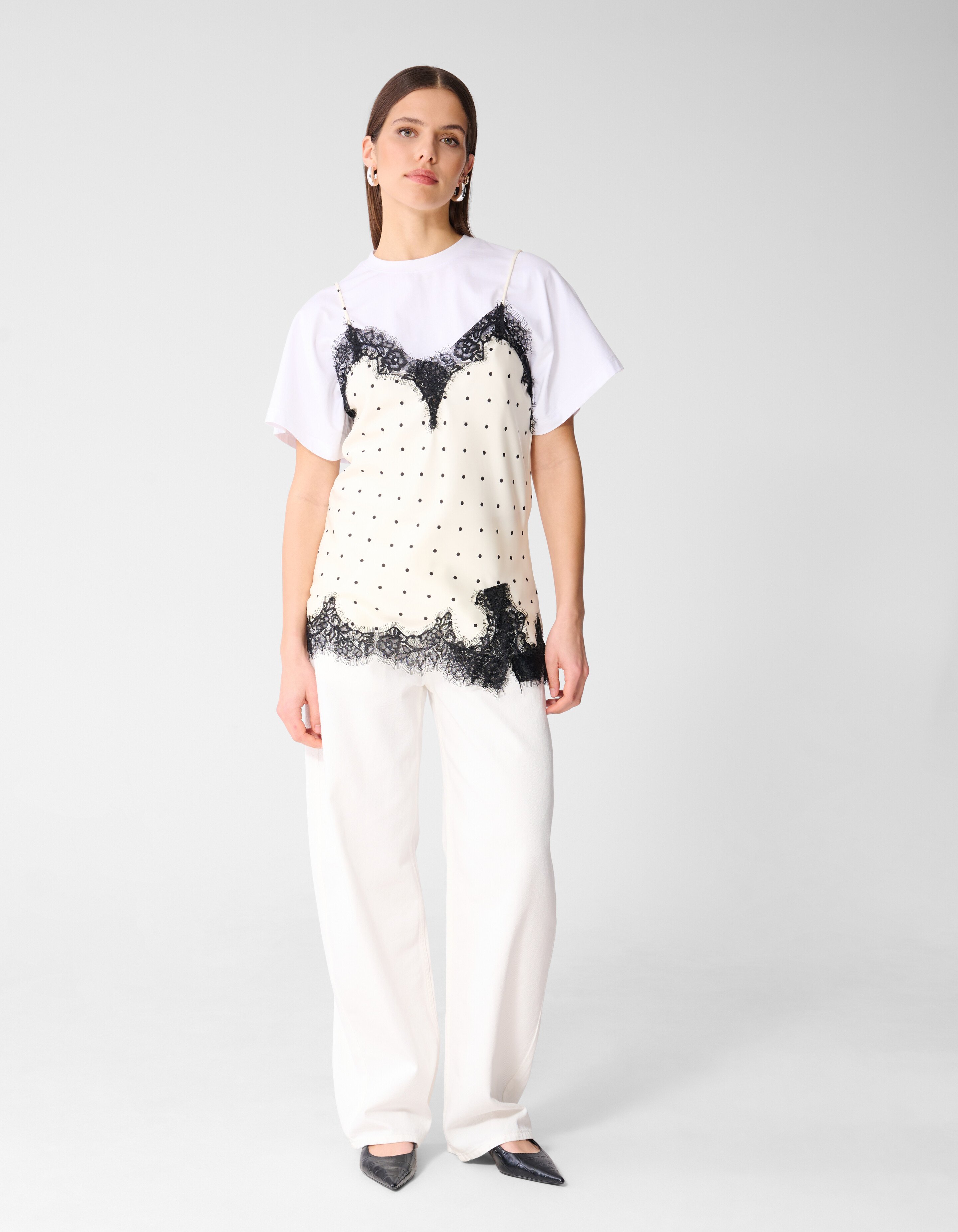 Polkadot Top Gebrochen Wei&szlig; von Monica SHOEBY WOMEN