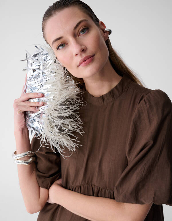 R&uuml;sche Maxikleid Braun SHOEBY WOMEN