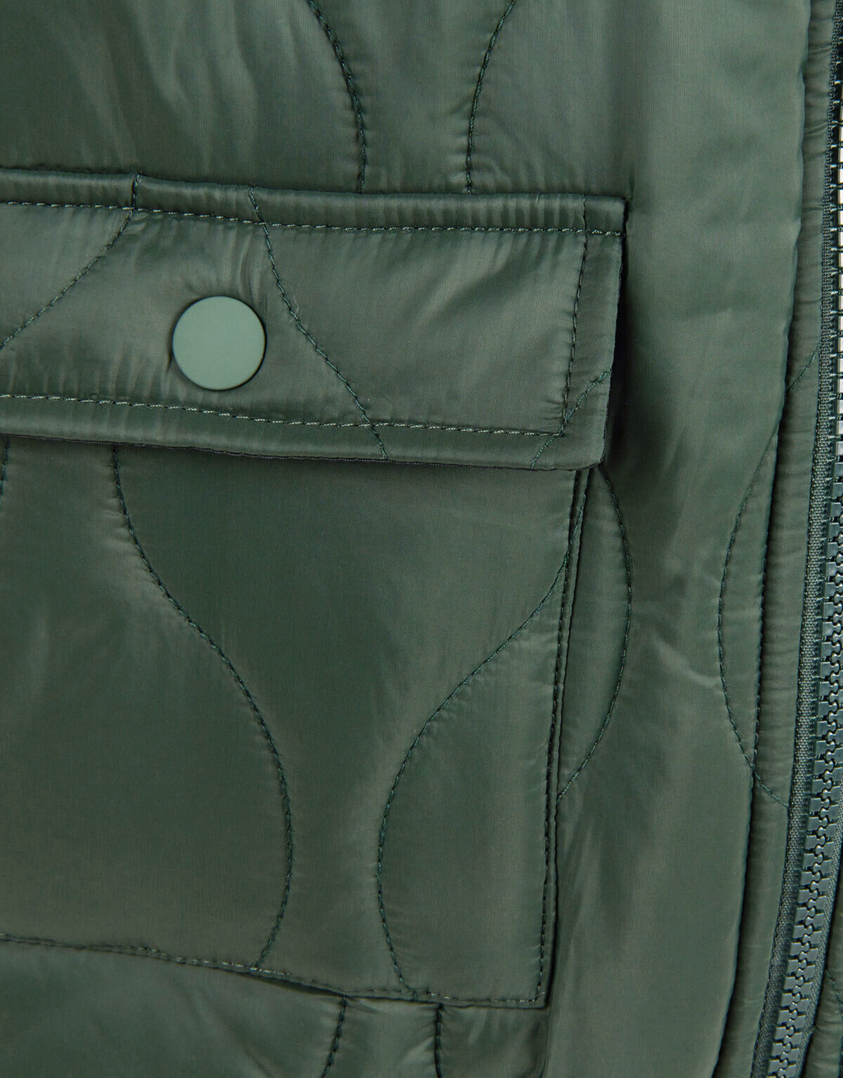 Gewellte wattierte Jacke Dunkelgrün SHOEBY BOYS