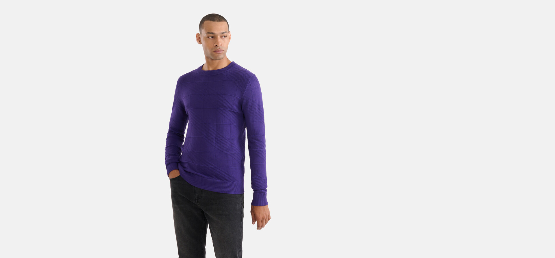 Diagonaler Pullover Lila SHOEBY MEN