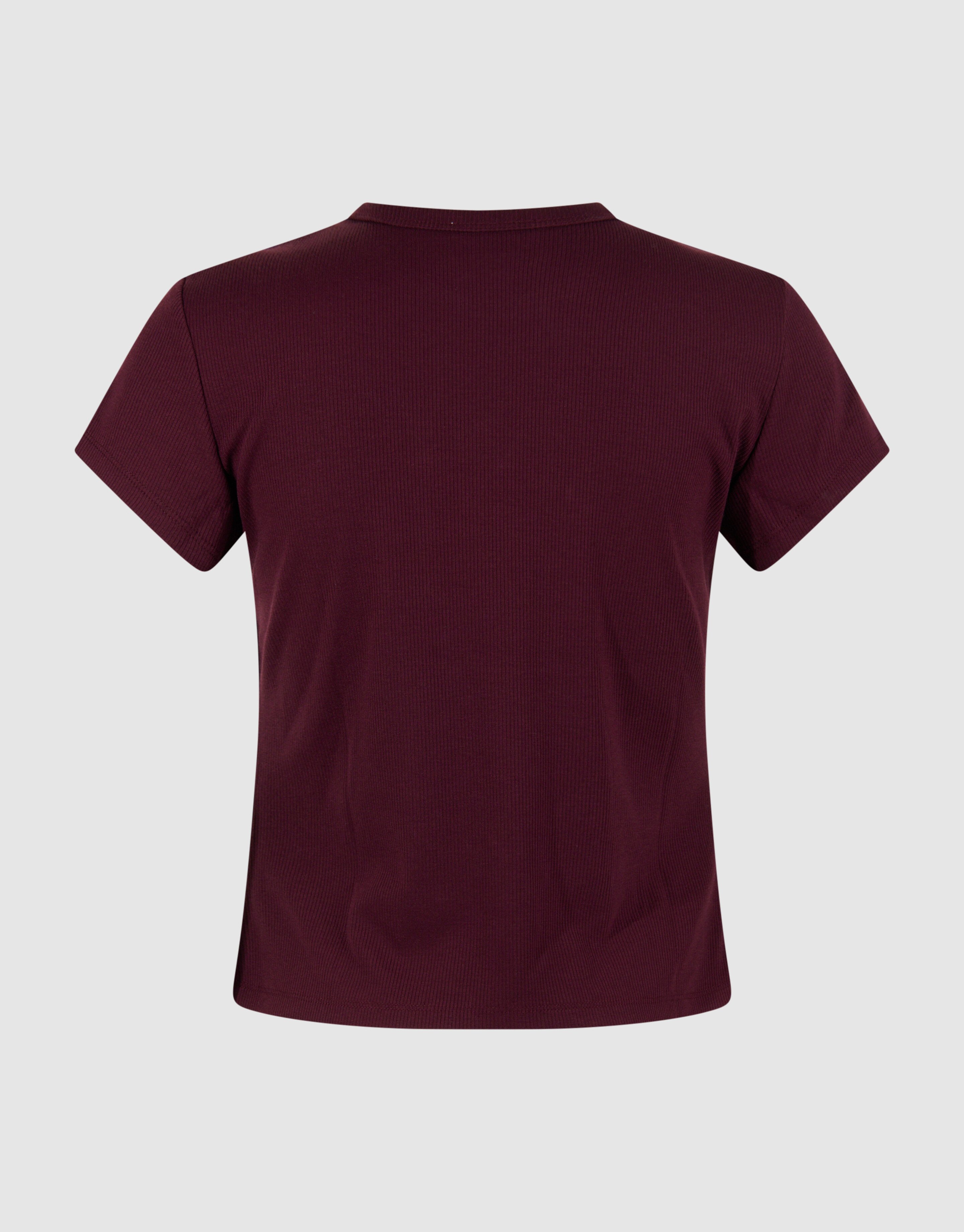Geripptes T-Shirt, Dunkelrot SHOEBY WOMEN